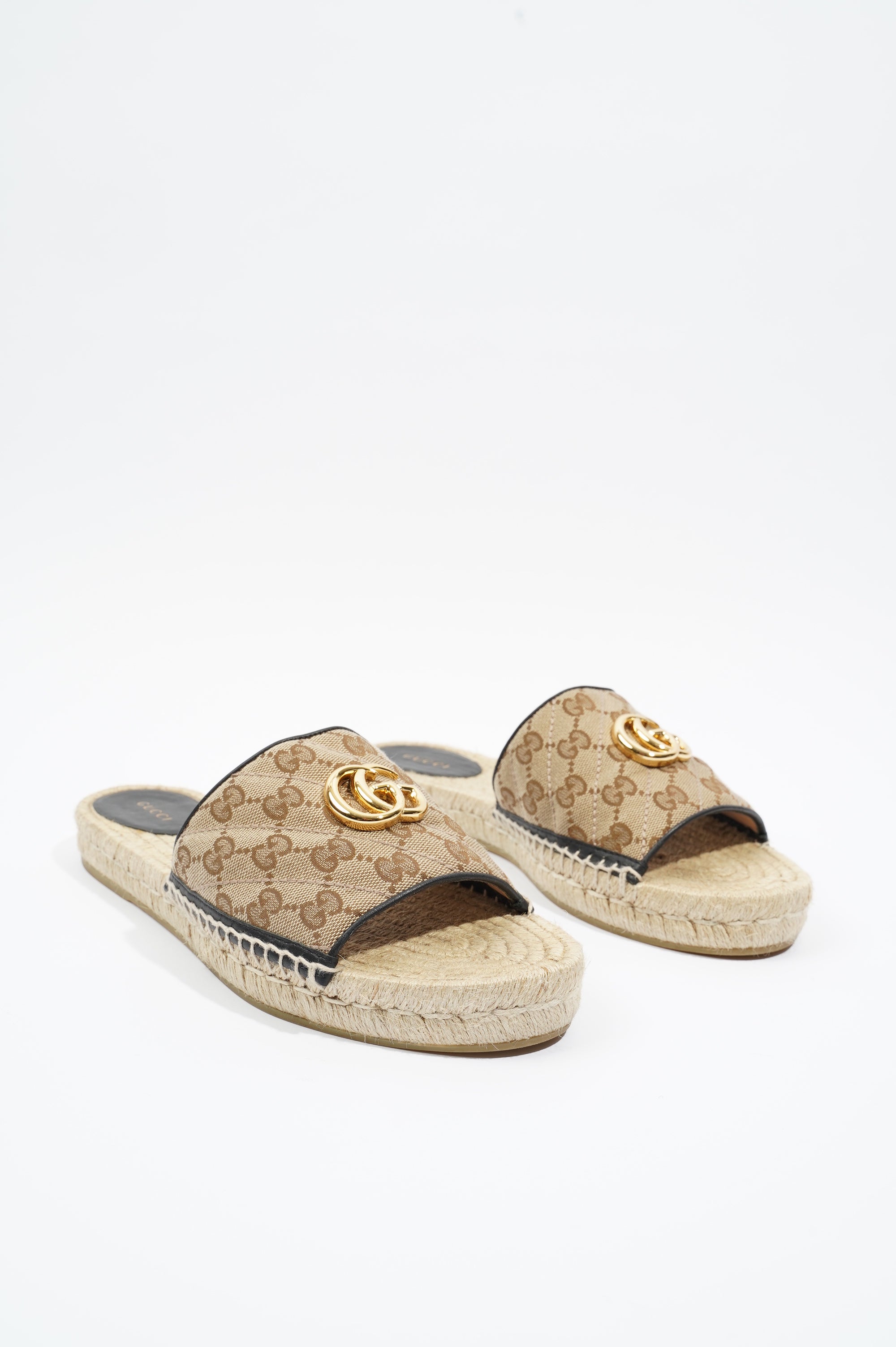 Gucci Womens GG Matelasse Canvas Espadrille Sandal Supreme EU 41 / UK 8