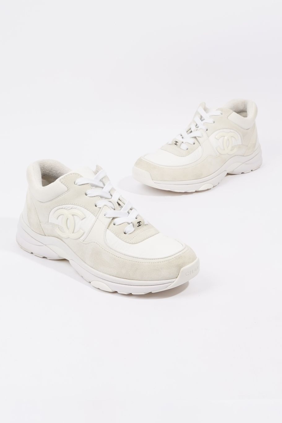 Chanel Womens CC Runners White / Cream EU 38.5 / UK 5.5