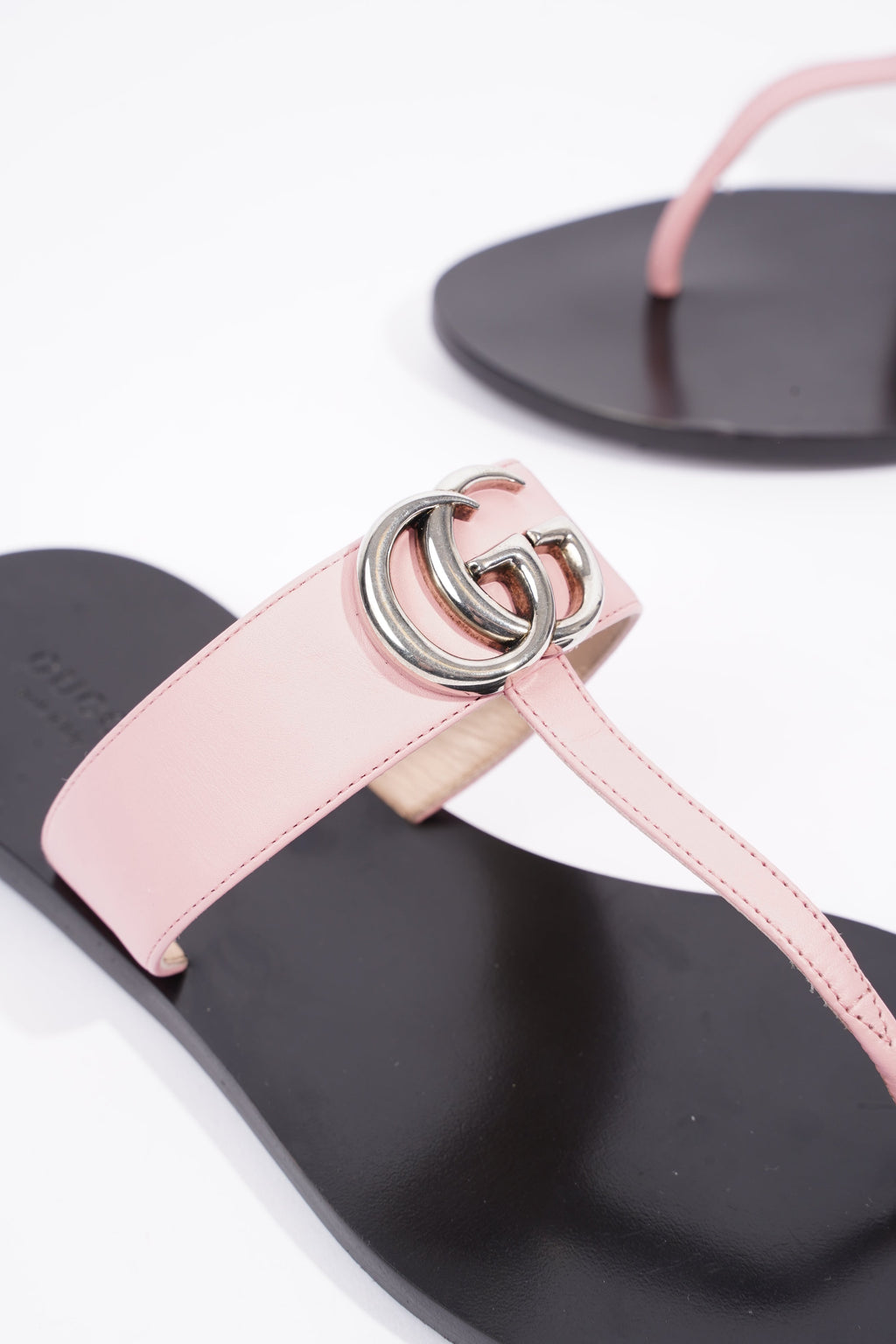 Gucci Womens Thong Sandal Black / Pink EU 38.5 / UK 5.5