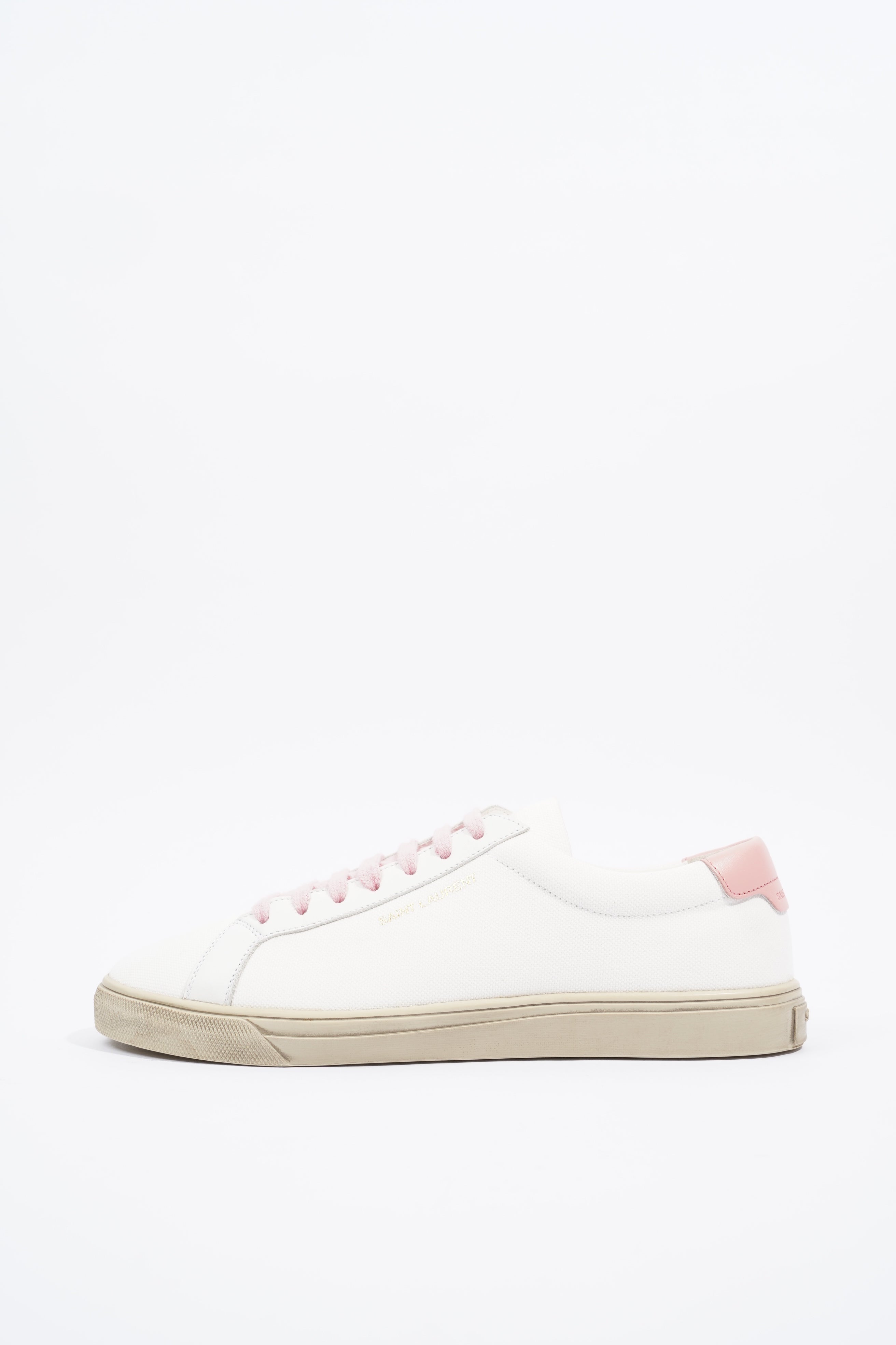 Saint Laurent Womens Canvas White / Pink Tab EU 39.5 / UK 6.5