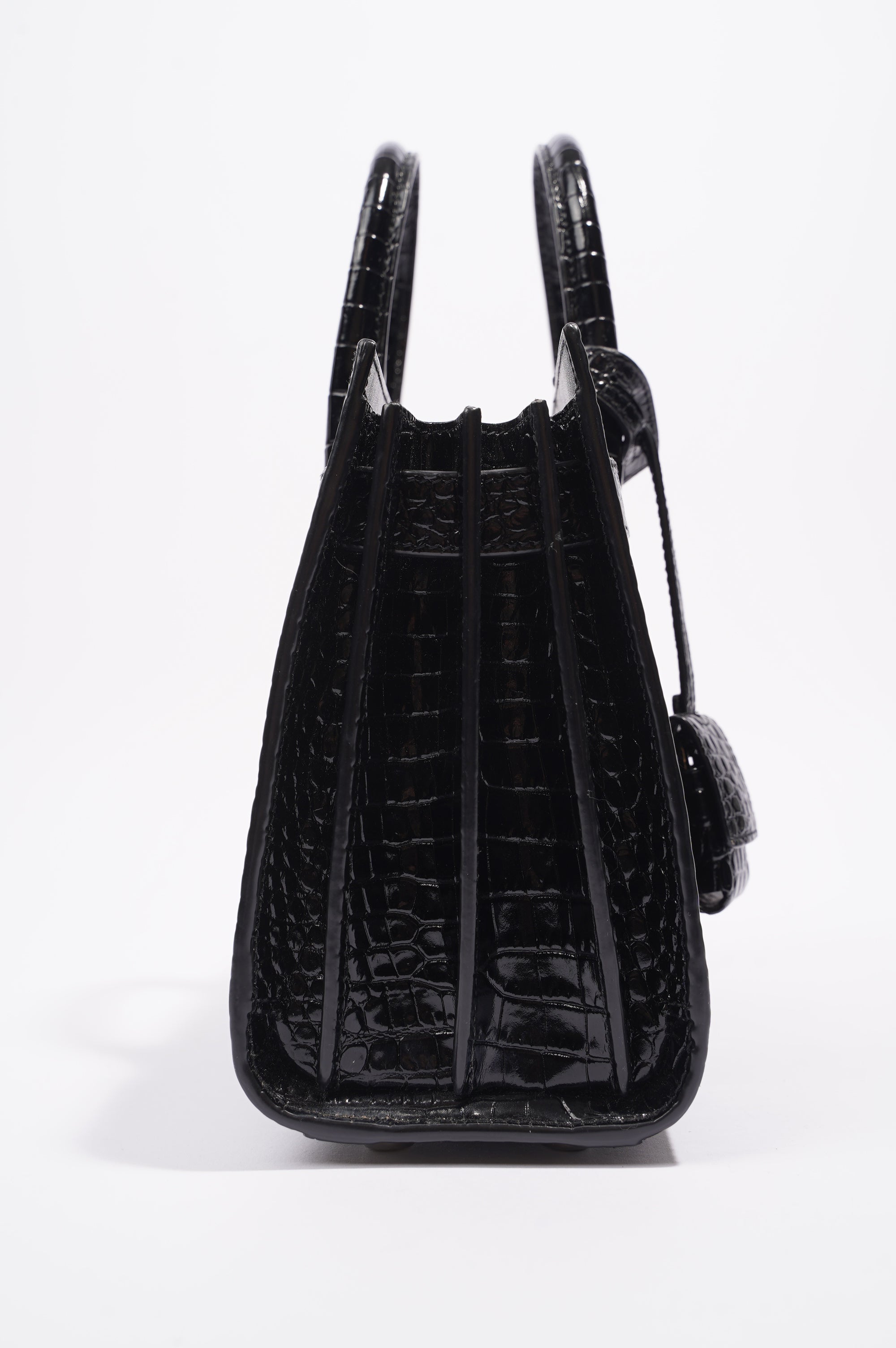 Saint Laurent Womens Sac De Jour Black Embossed Leather Nano
