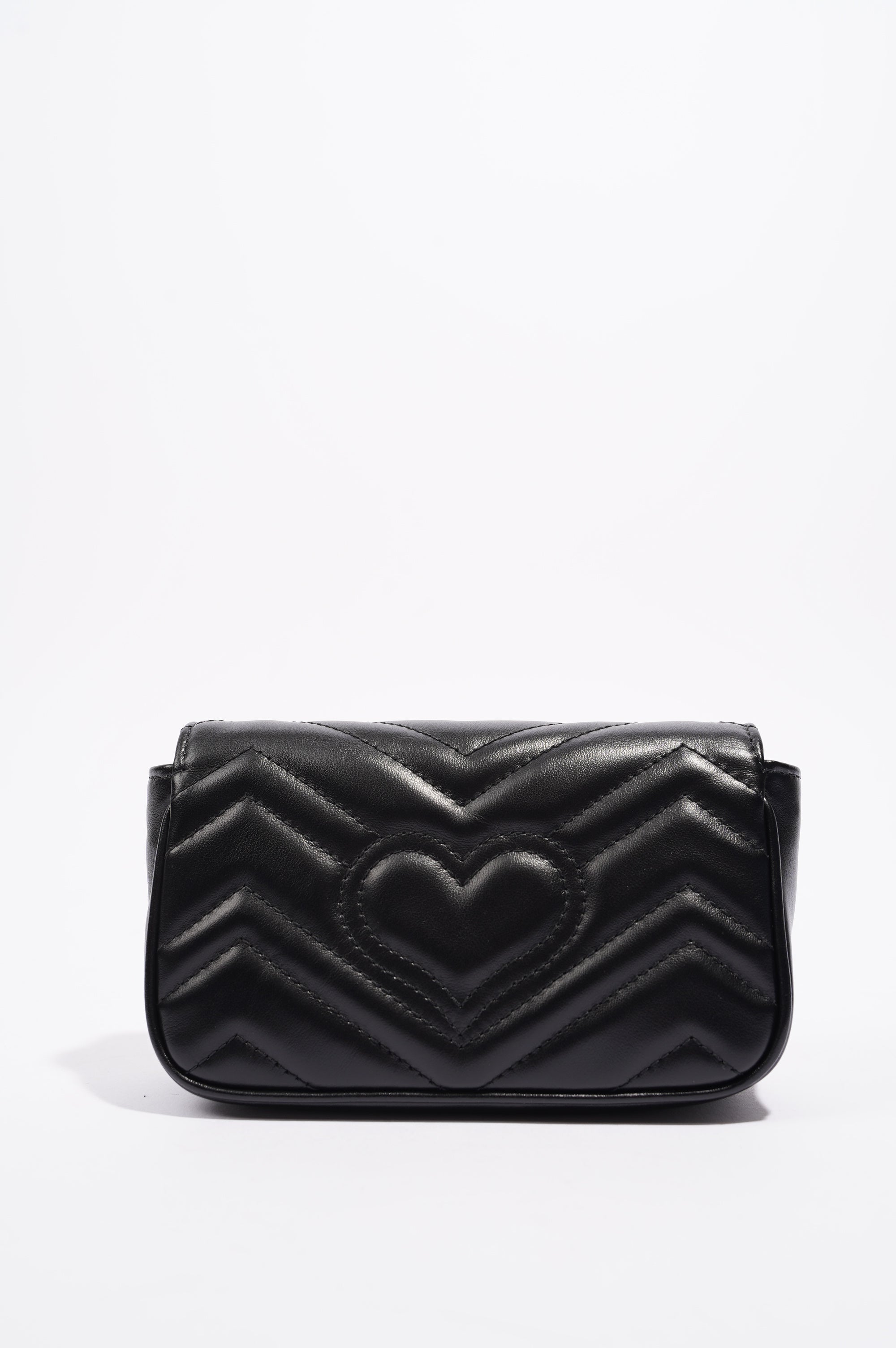 Gucci Womens Marmont Flap Black / Gold Super Mini