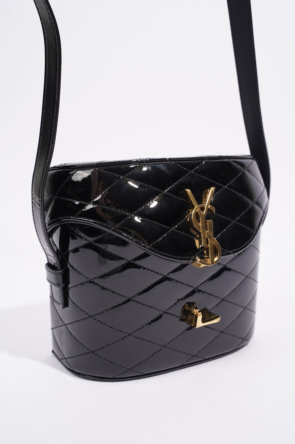 Saint Laurent Womens June Bag Patent Black