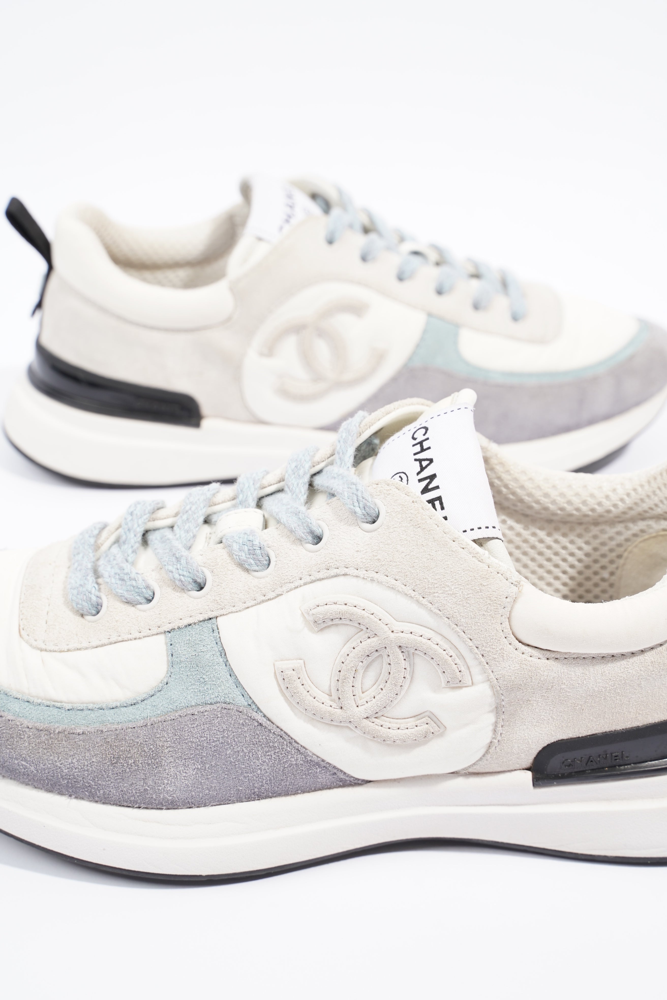 Chanel Womens CC Runner White / Grey EU 39.5 / UK 6.5