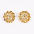 Chanel Logo Earrings Gold Gold Plated