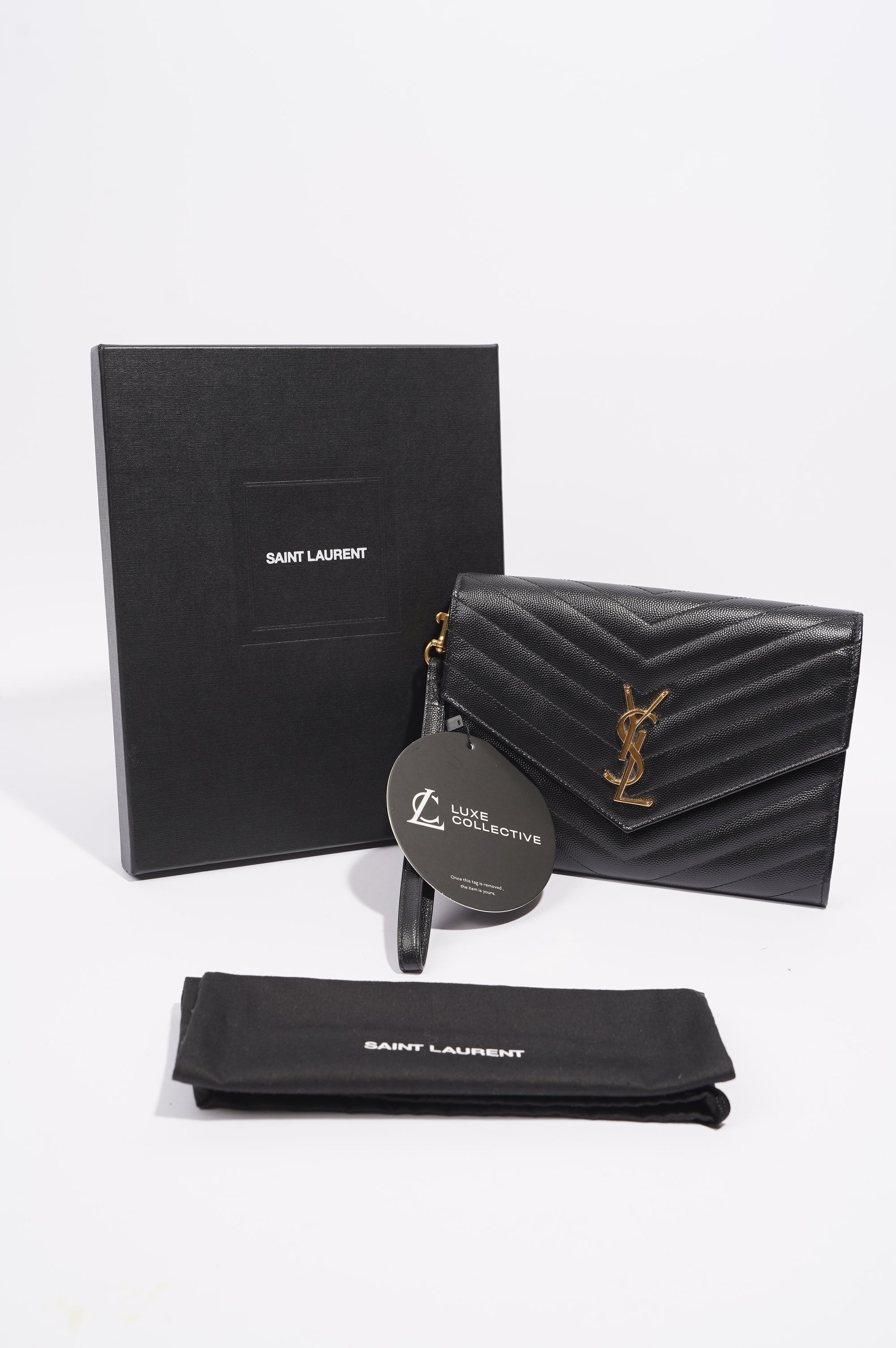 Saint Laurent Womens Envelope Wristlet Clutch