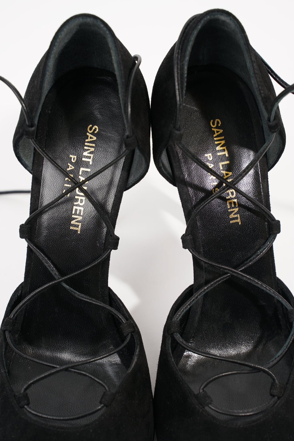 Saint Laurent Womens Strappy Heel Black EU 37 / UK 4