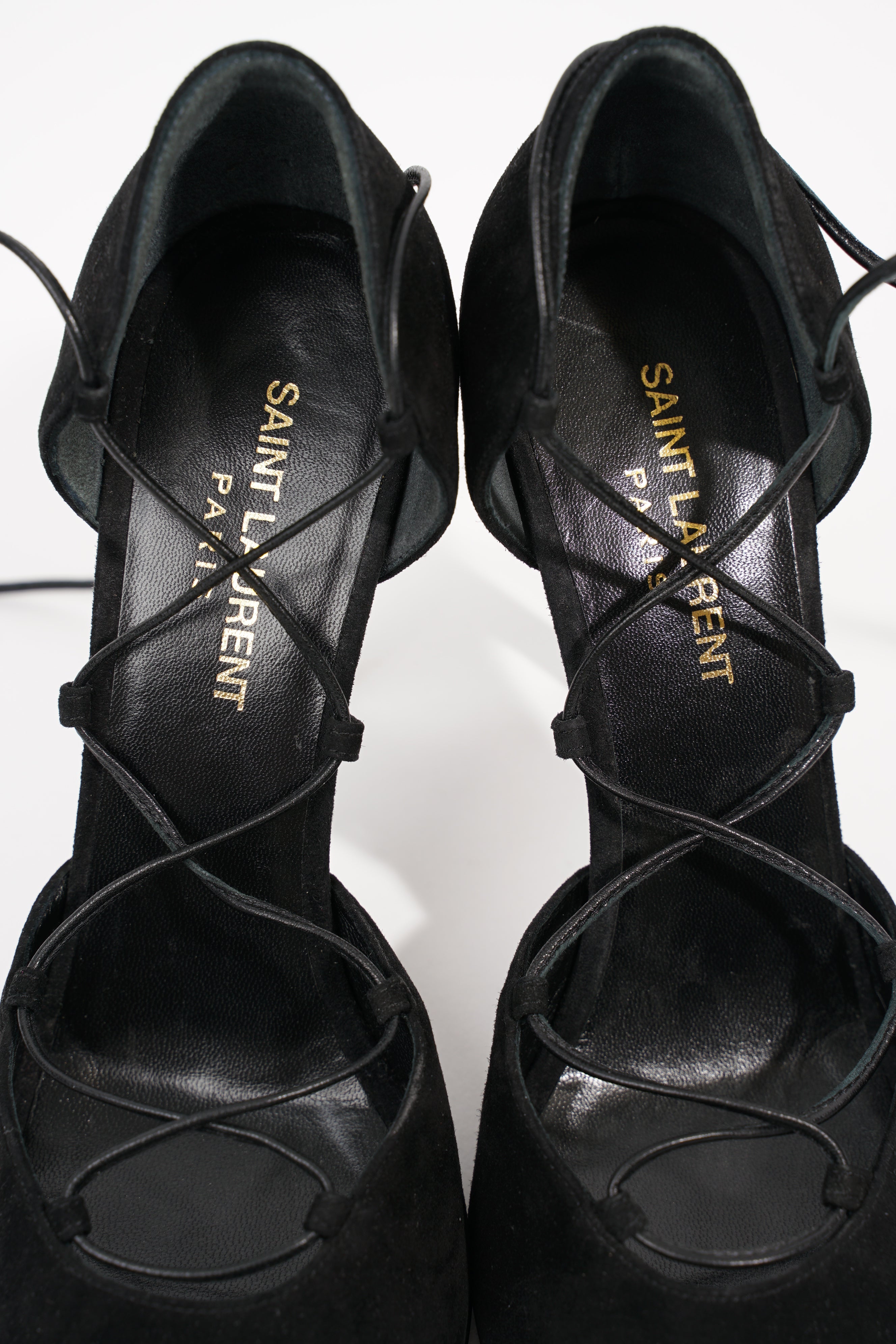 Saint Laurent Womens Strappy Heel Black EU 37 / UK 4