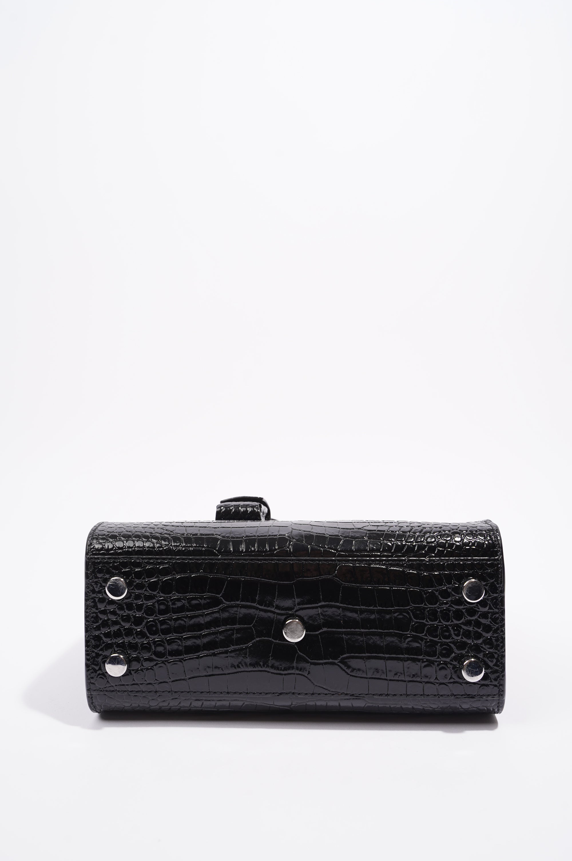 Saint Laurent Womens Sac De Jour Black Embossed Leather Nano
