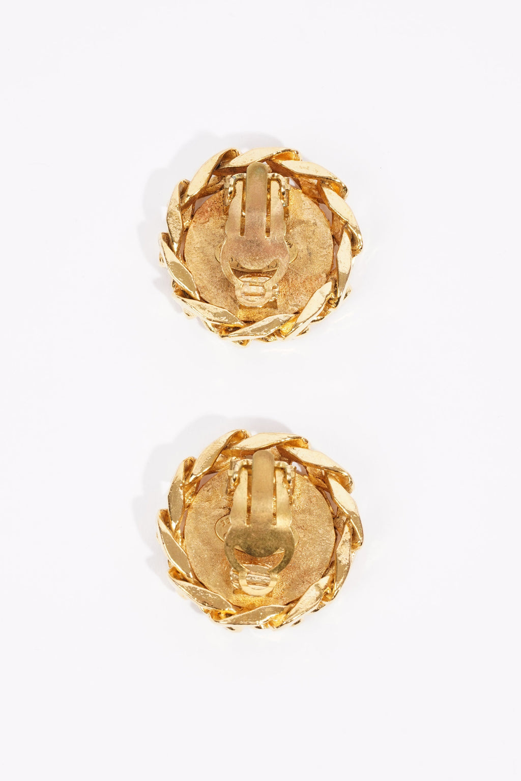 Chanel Logo Earrings Gold Gold Plated