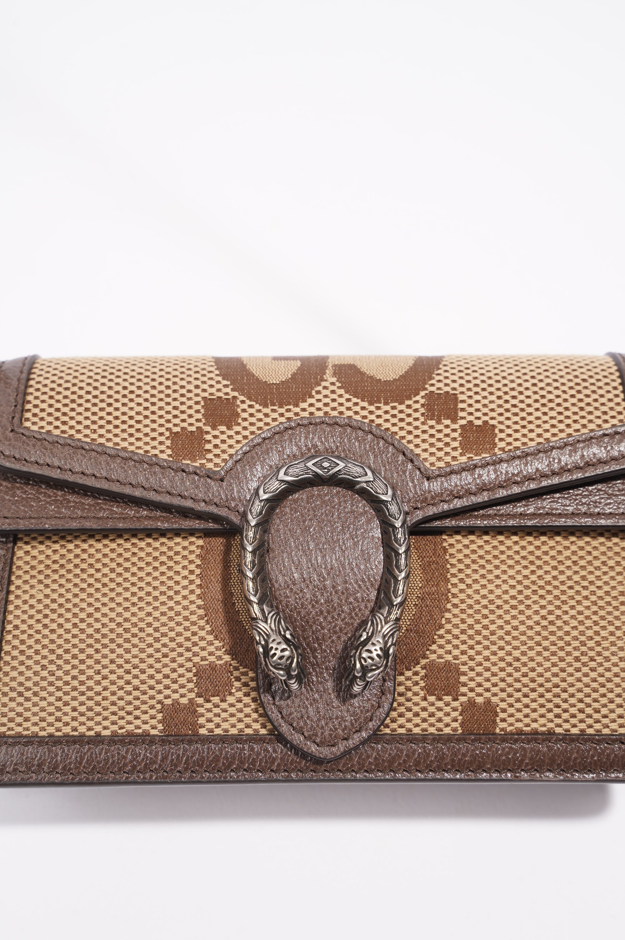 Gucci Womens Dionysus Bag Monogram Canvas / Leather Super Mini