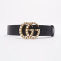 Gucci Womens Pearl Marmont Belt Black / Gold / Silver 65cm - 26"