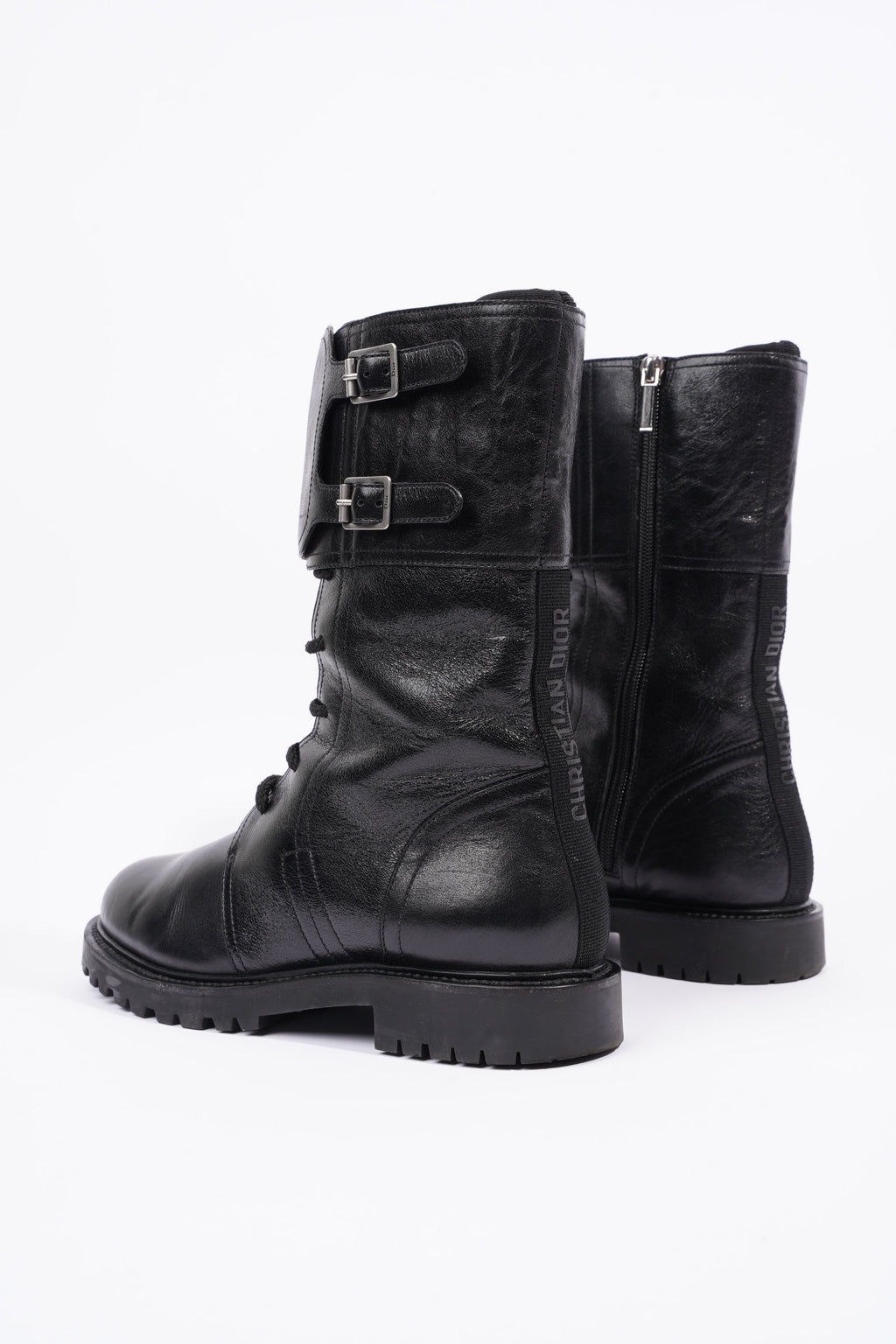 Christian Dior Womens Leather Biker Boots Black EU 40 / UK 7