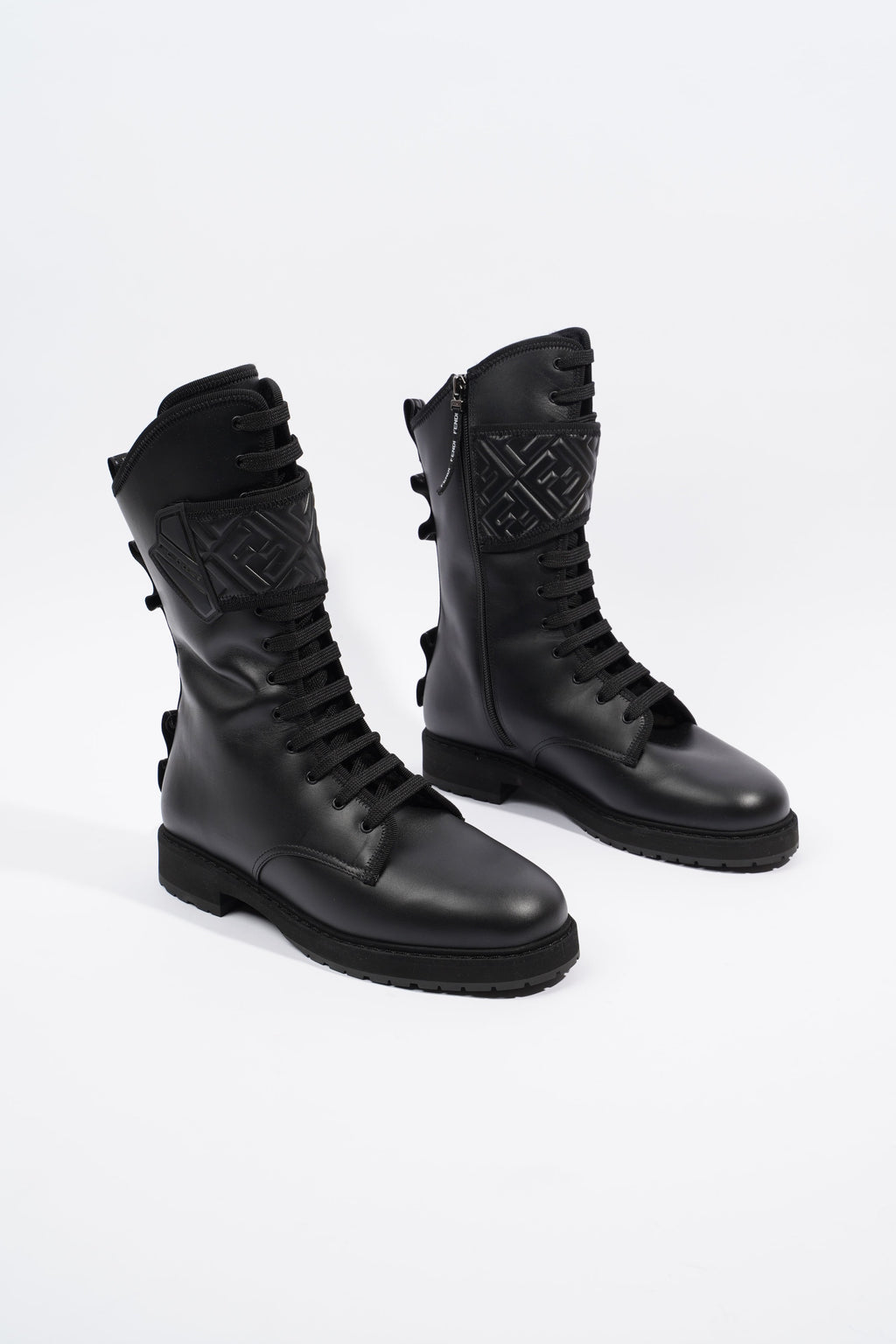 Fendi Womens Biker Boot Black Leather EU 39 / UK 6