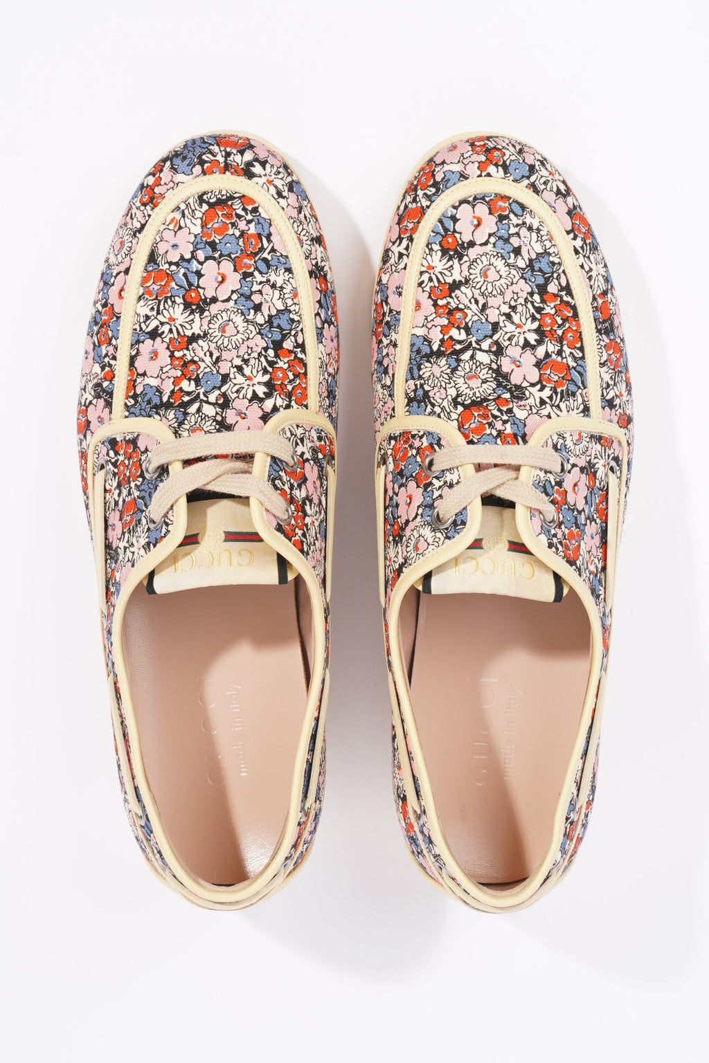 Gucci Mens Lace Up Boat Shoe Floral EU 41.5 / UK 7.5