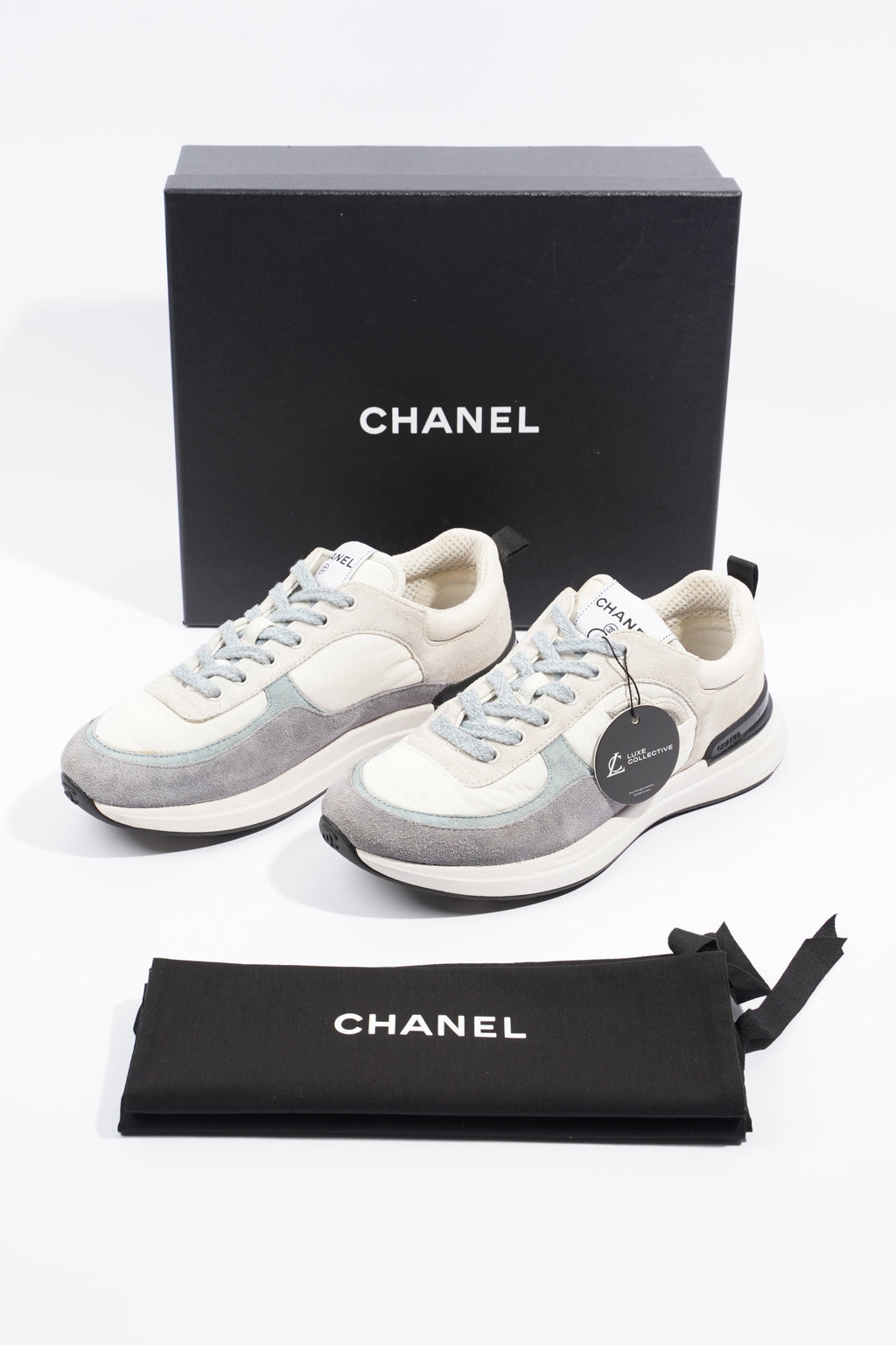 Chanel Womens CC Runner White / Grey EU 39.5 / UK 6.5
