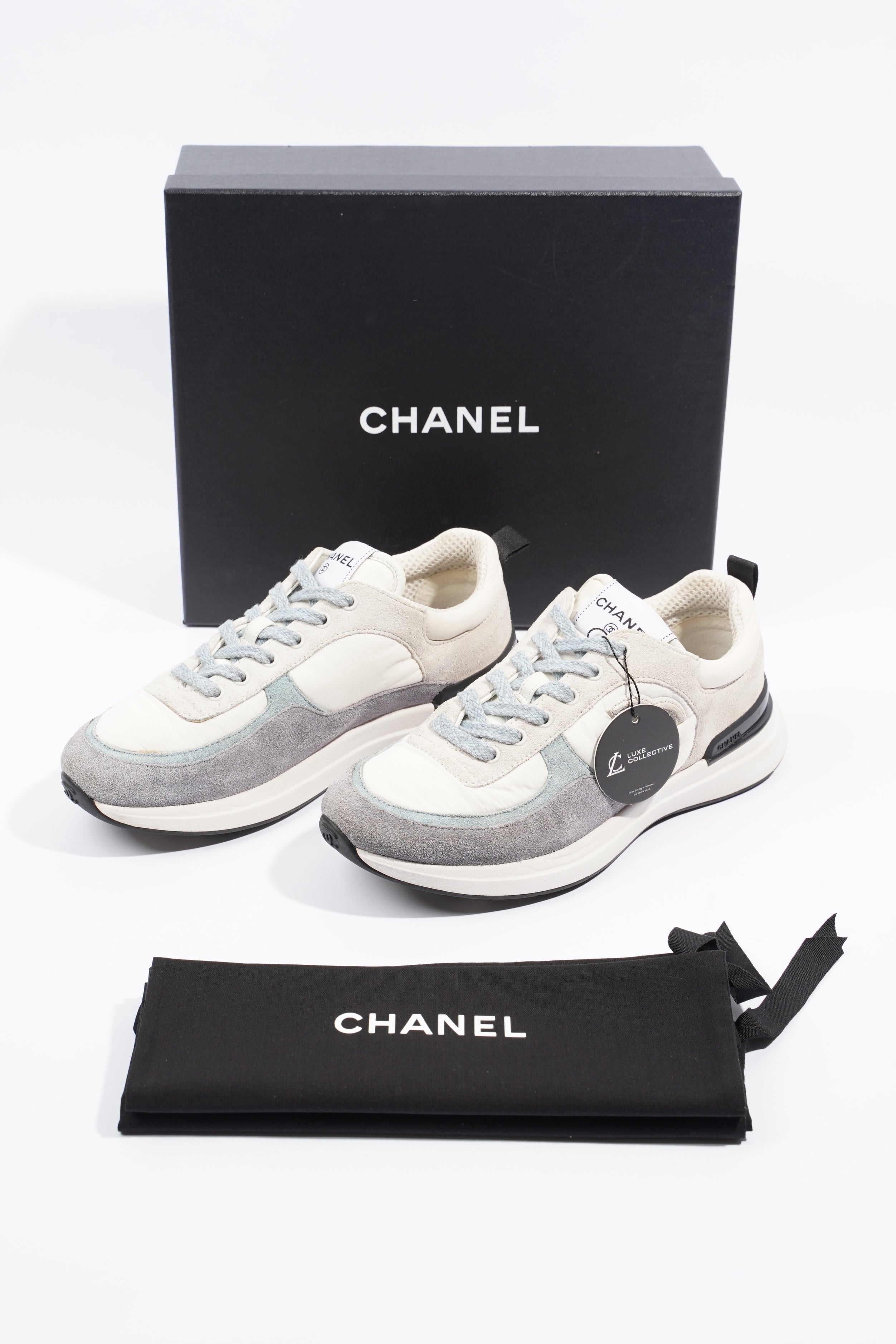 Chanel Womens CC Runner White / Grey EU 39.5 / UK 6.5