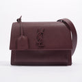 Saint Laurent Womens Sunset Burgundy Leather Medium