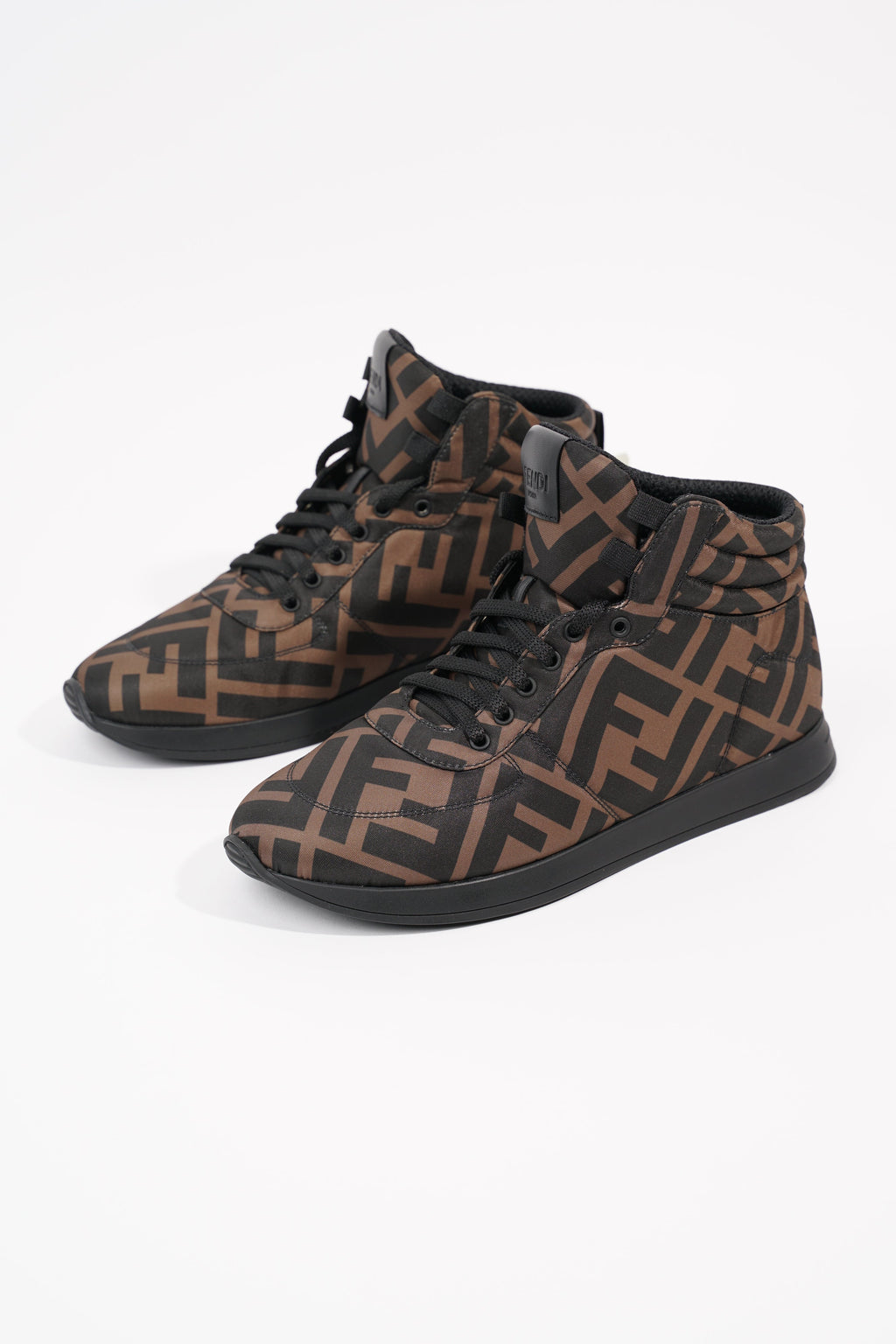 Fendi Womens Logo High Top Sneaker Zucca Monogram EU 36.5 / UK 3.5