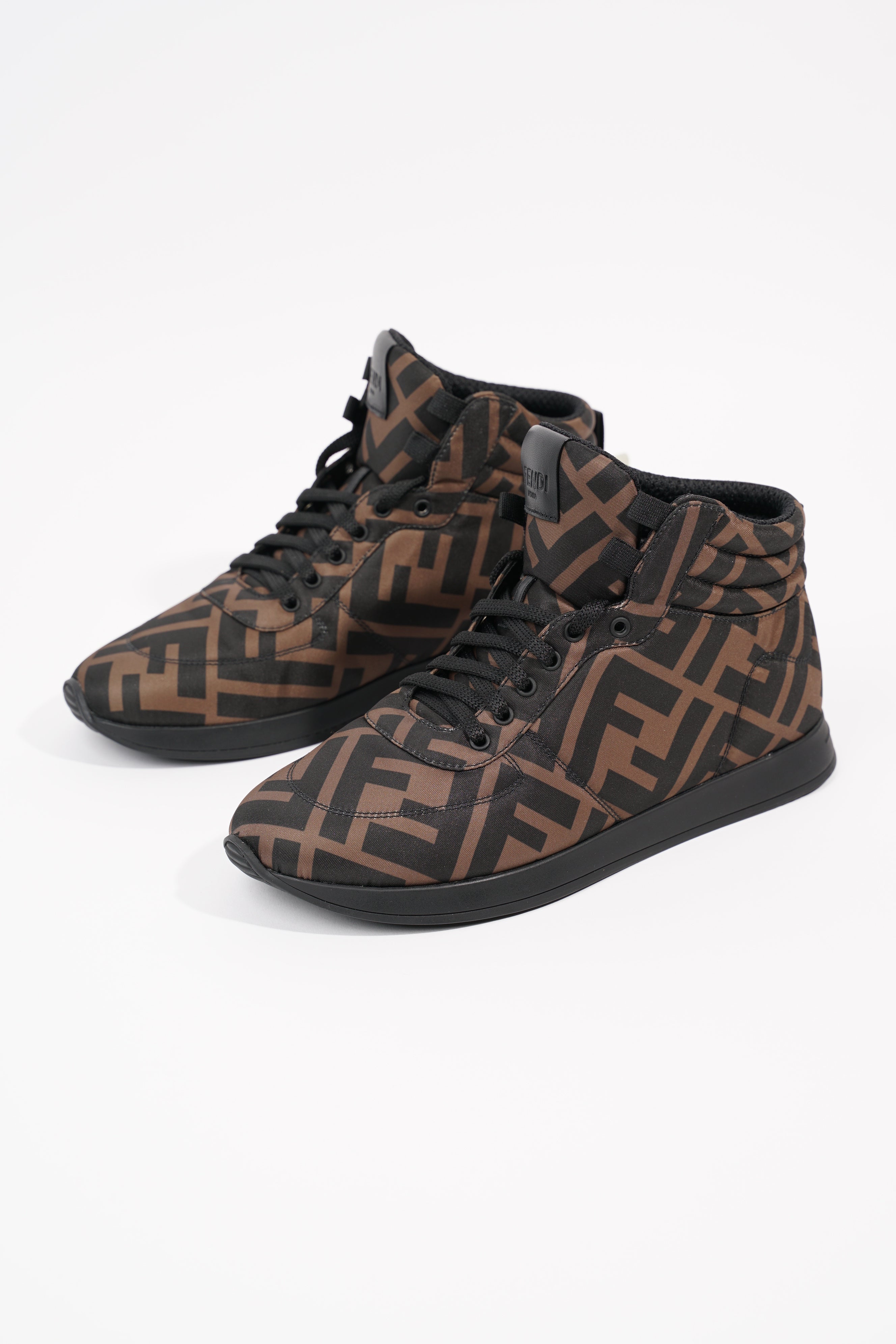 Fendi Womens Logo High Top Sneaker Zucca Monogram EU 36.5 / UK 3.5