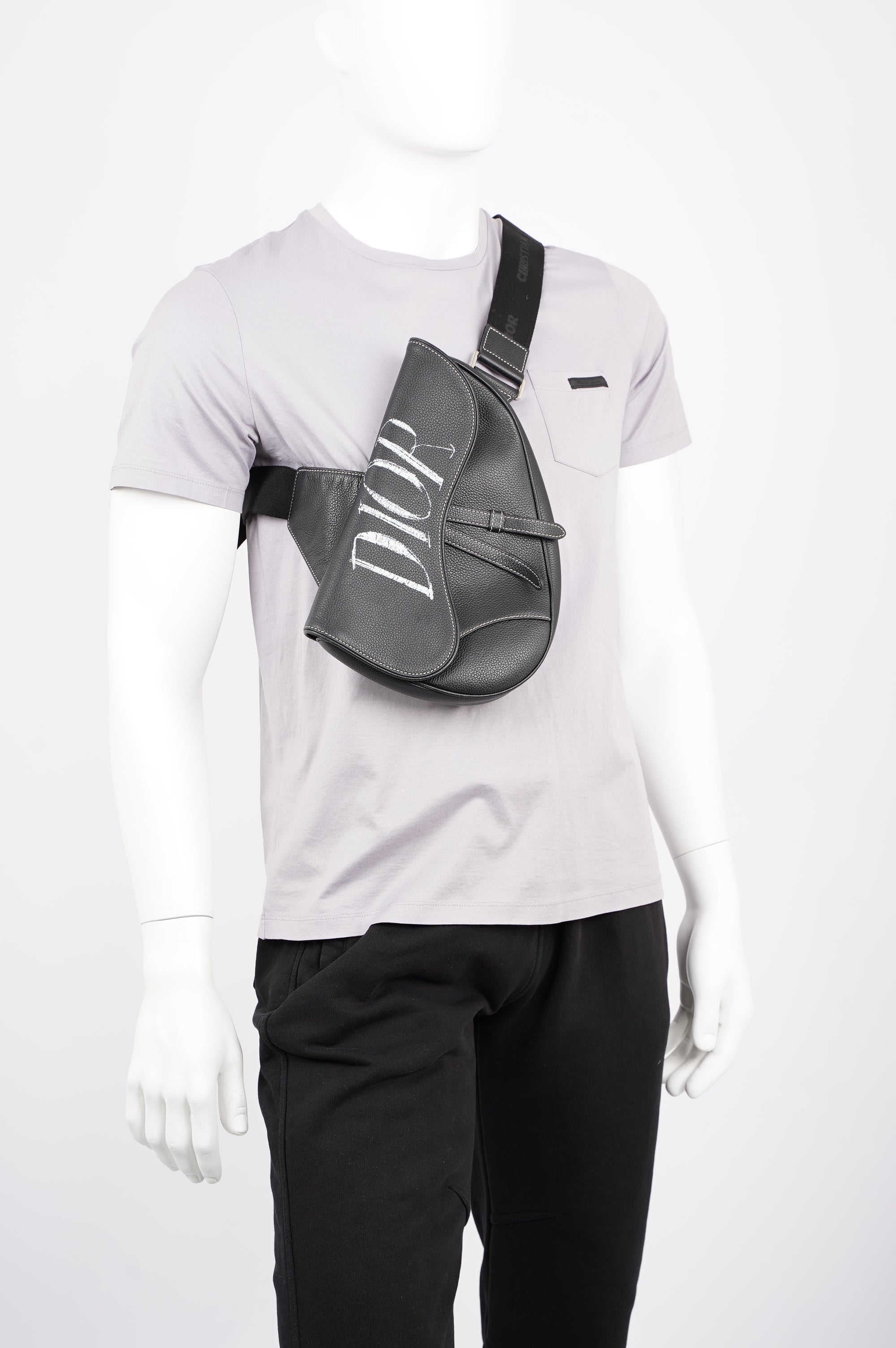 Christian Dior x Shawn Stussy Mens Saddle Bag Black / White