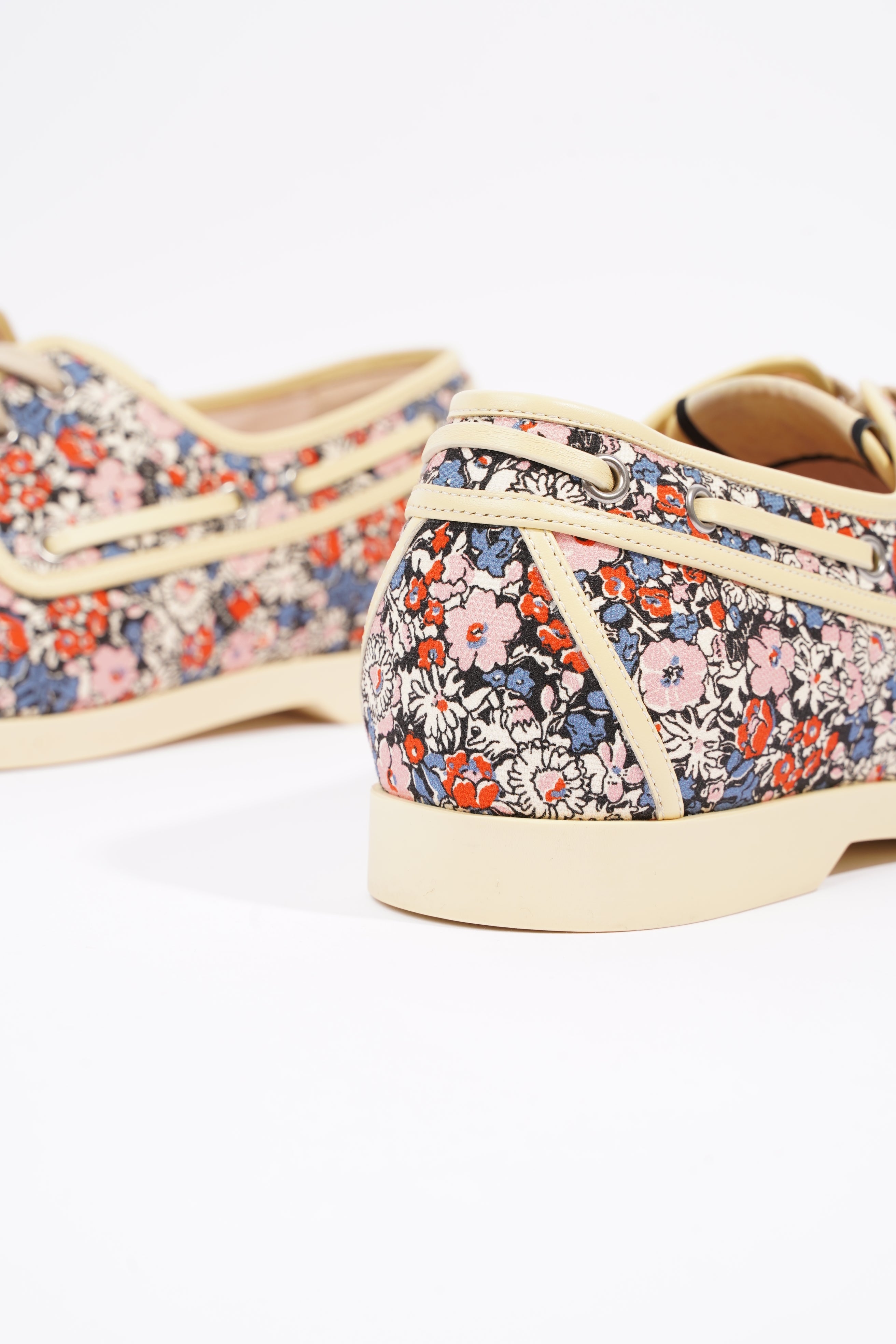 Gucci Mens Lace Up Boat Shoe Floral EU 41.5 / UK 7.5