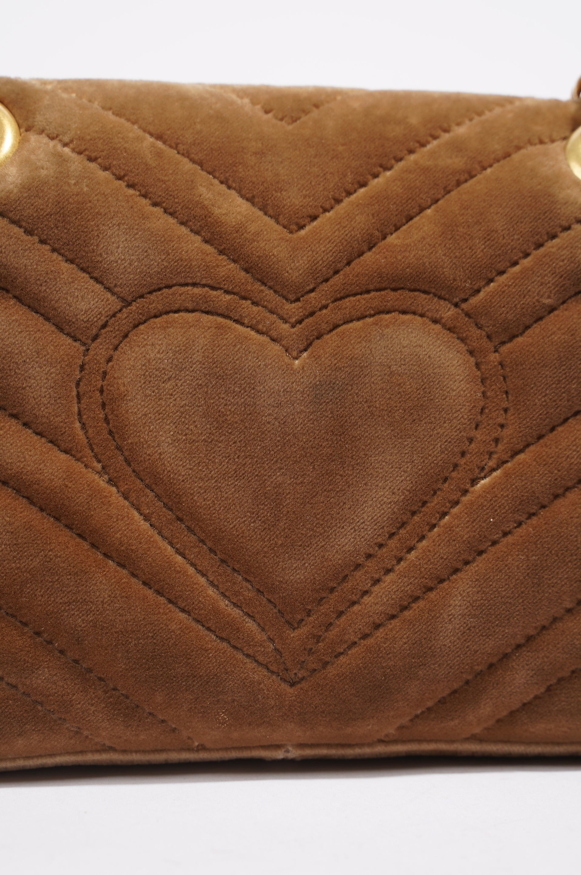 Gucci Womens GG Marmont Flap Bag Caramel Small