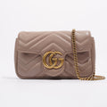 Gucci Womens GG Marmont Matelasse Pink Leather Super Mini