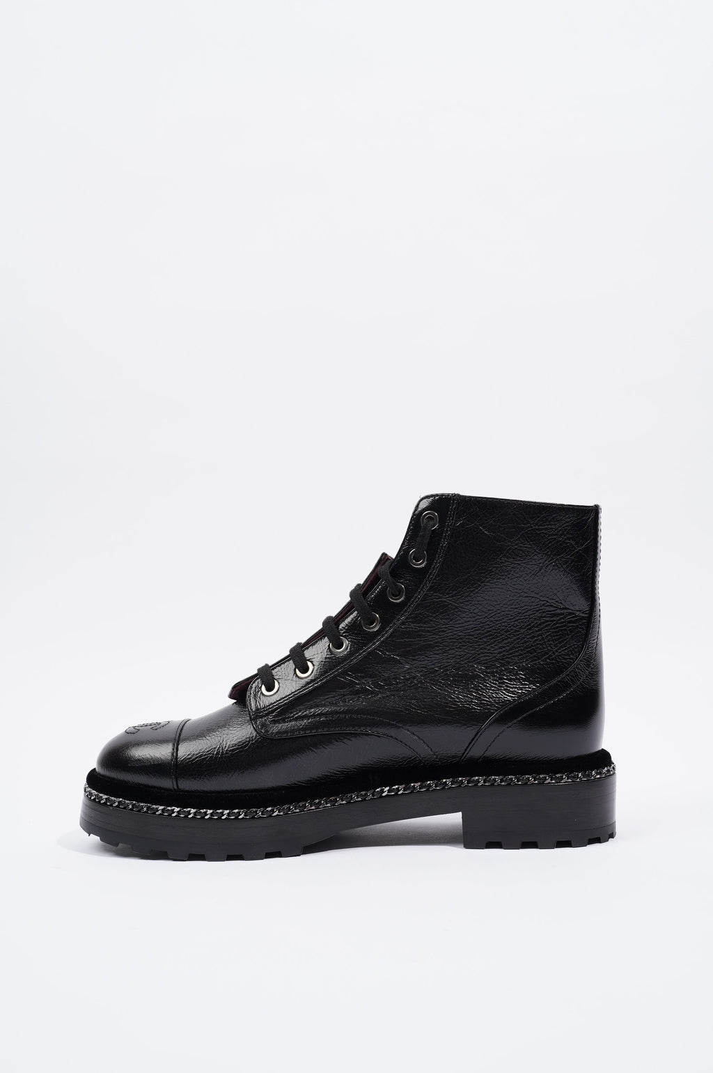 Chanel Womens CC Pearl Detail Boots Black EU 38.5 / UK 5.5