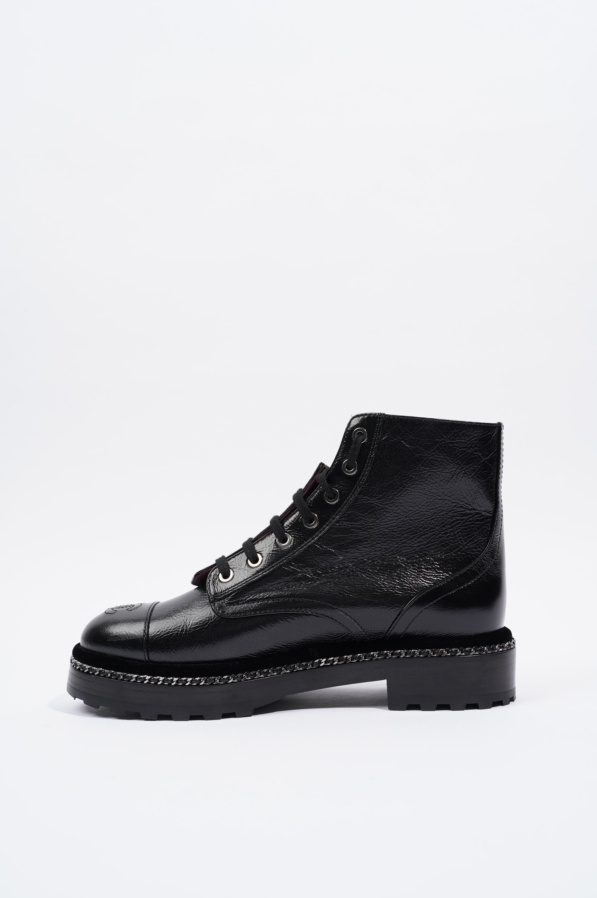 Chanel Womens CC Pearl Detail Boots Black EU 38.5 / UK 5.5