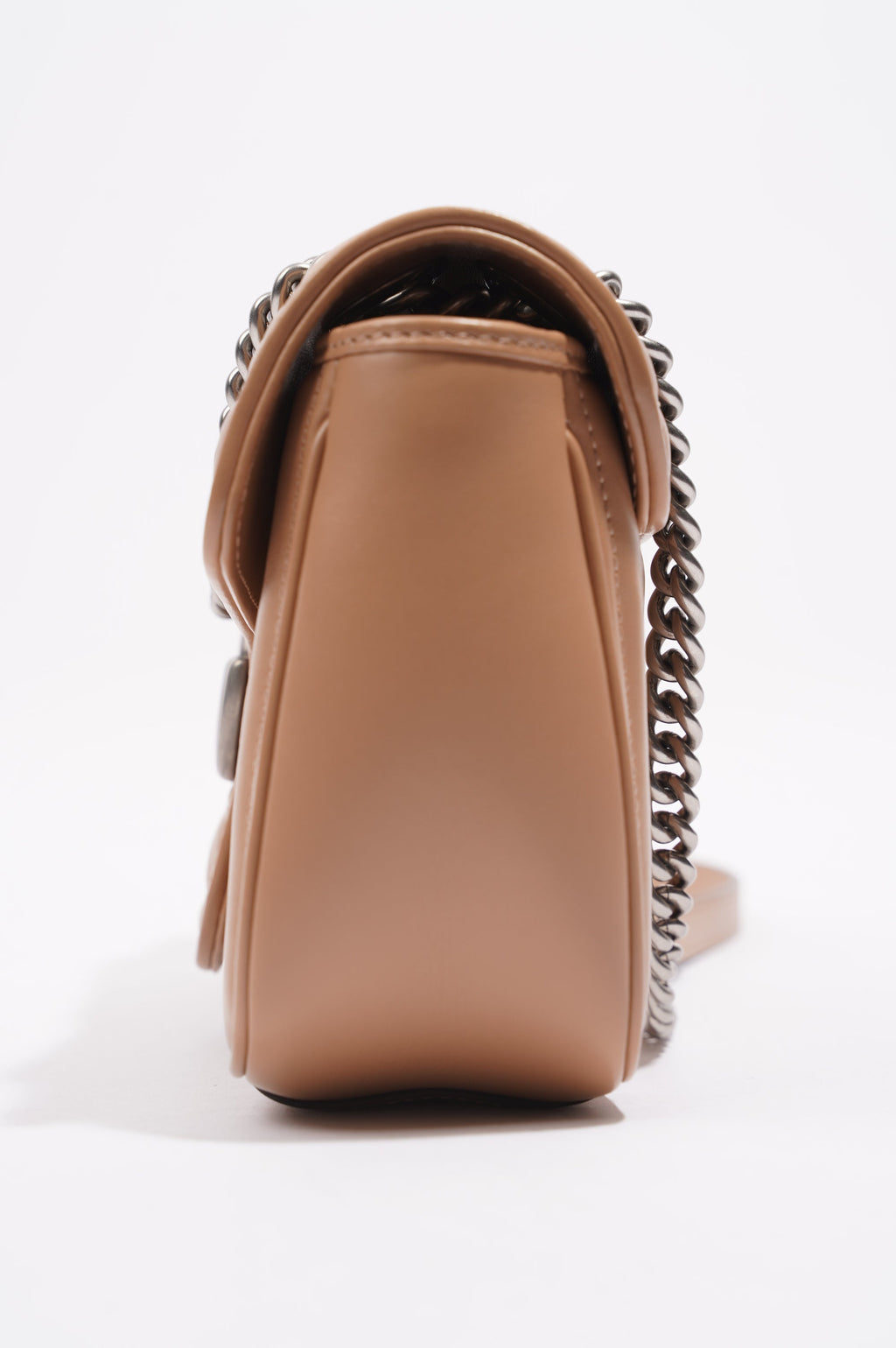 Gucci Womens GG Marmont Bag Nude Leather Small