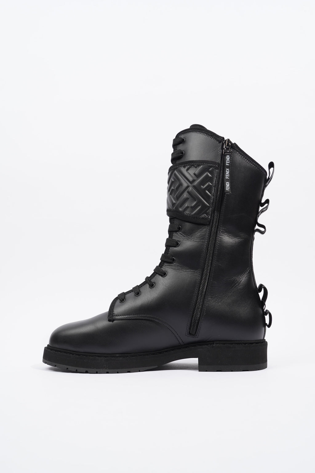 Fendi Womens Biker Boot Black Leather EU 39 / UK 6