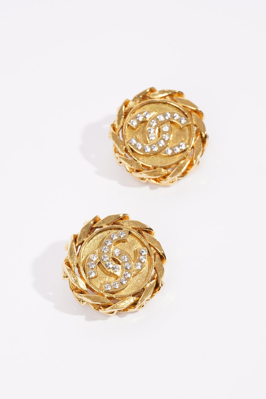 Chanel Logo Earrings Gold Gold Plated