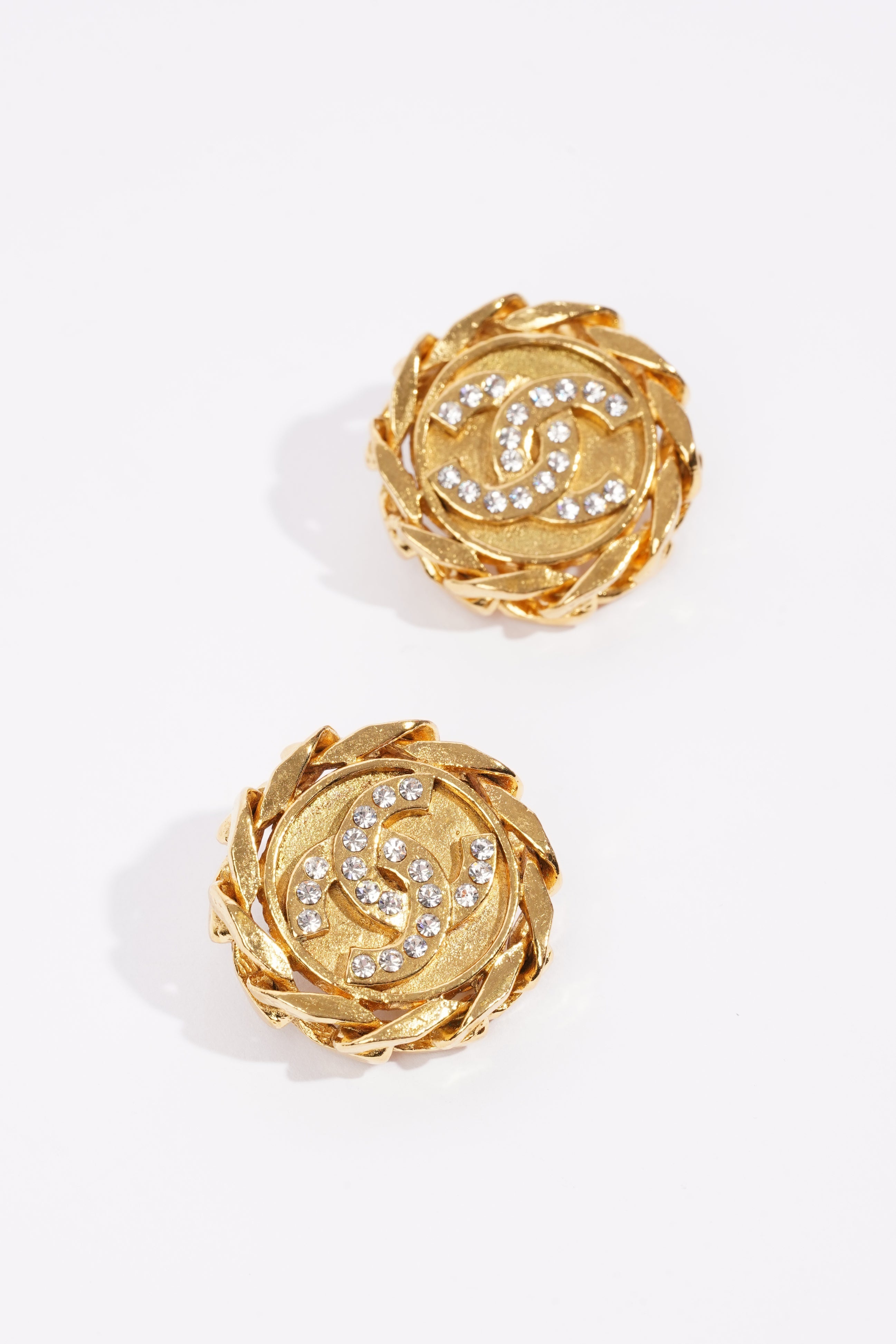 Chanel Logo Earrings Gold Gold Plated