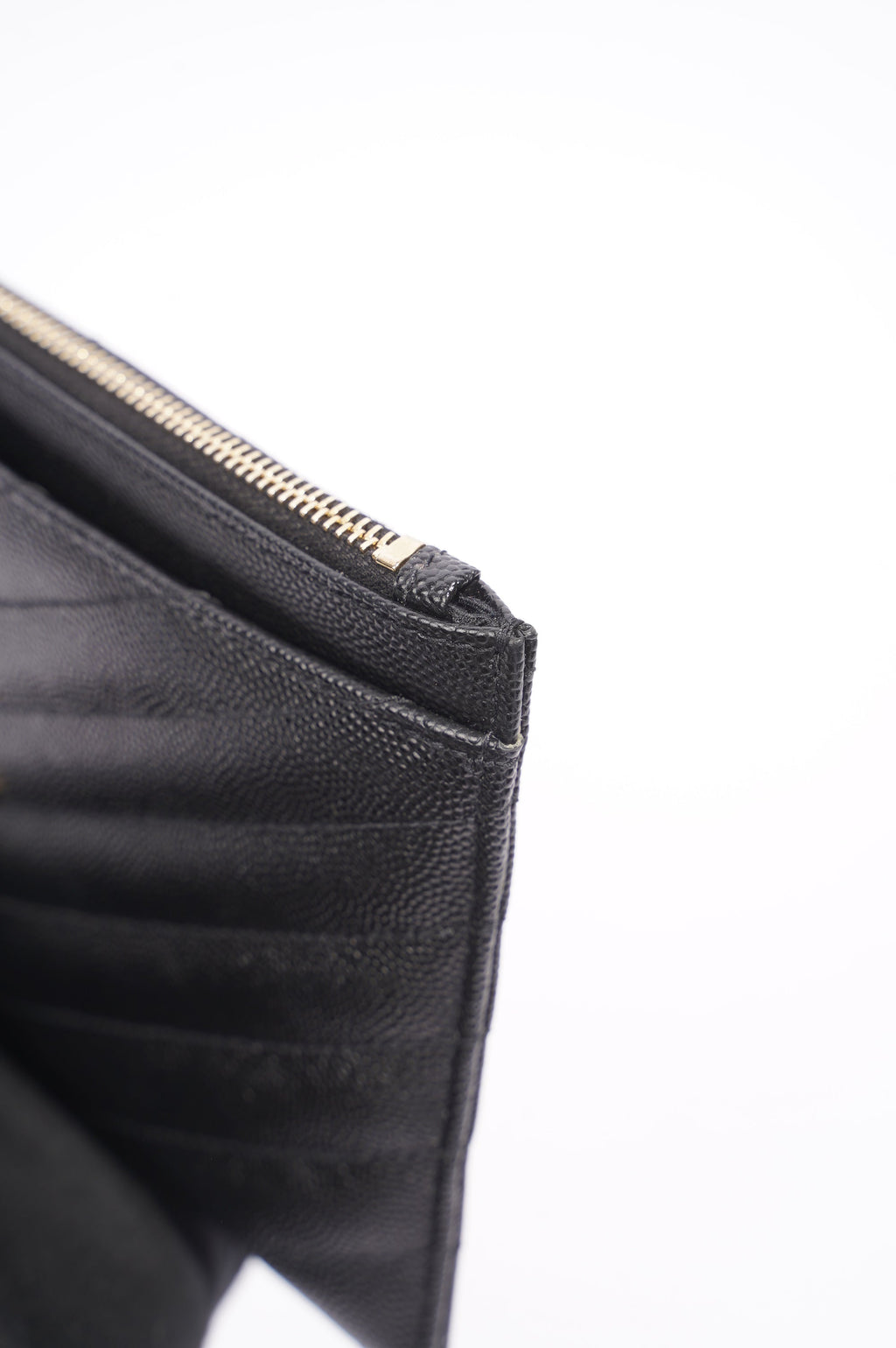 Saint Laurent Cassandre Zipped Pouch Black Leather