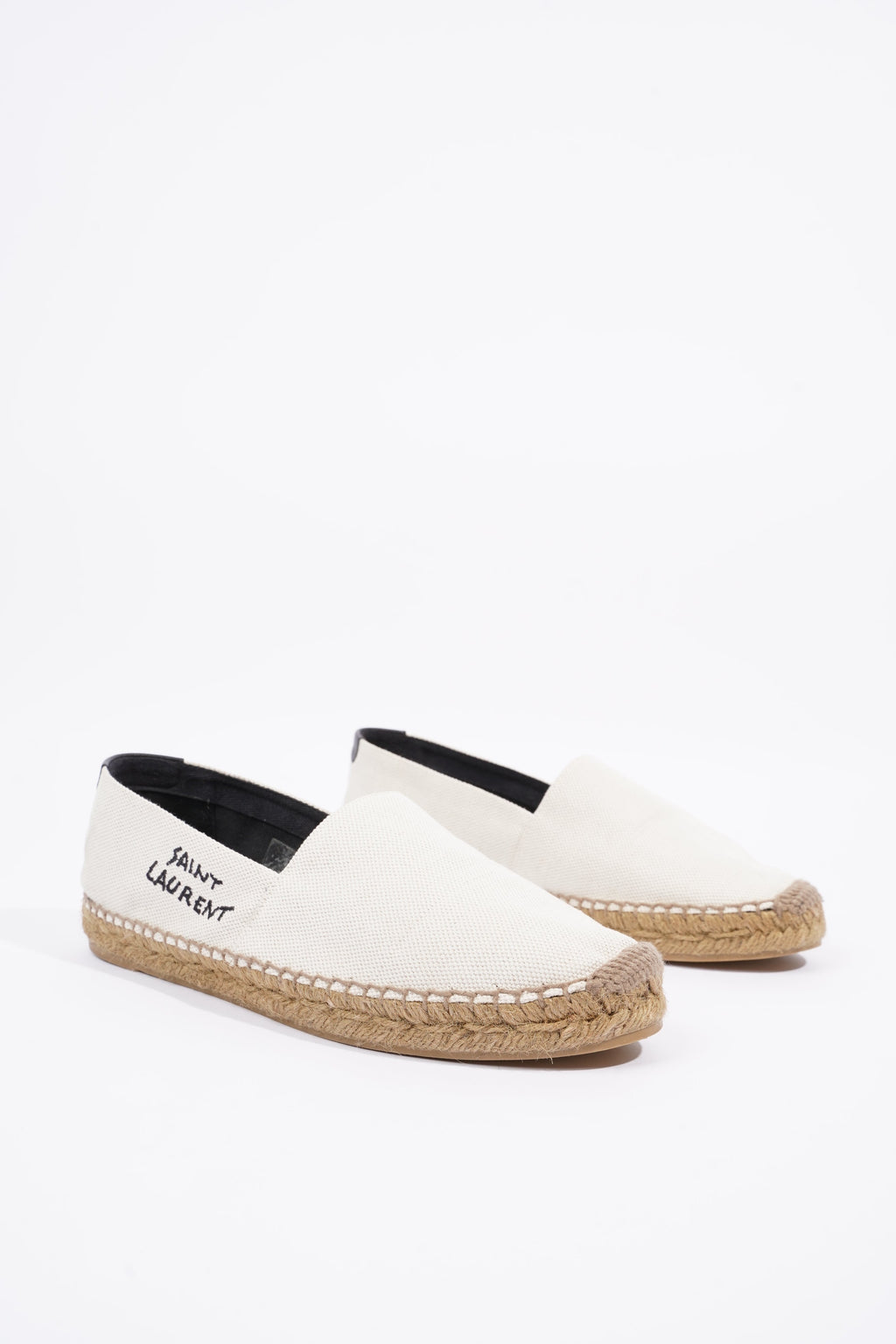 Saint Laurent Womens Espadrilles White / Black EU 38 / UK 5