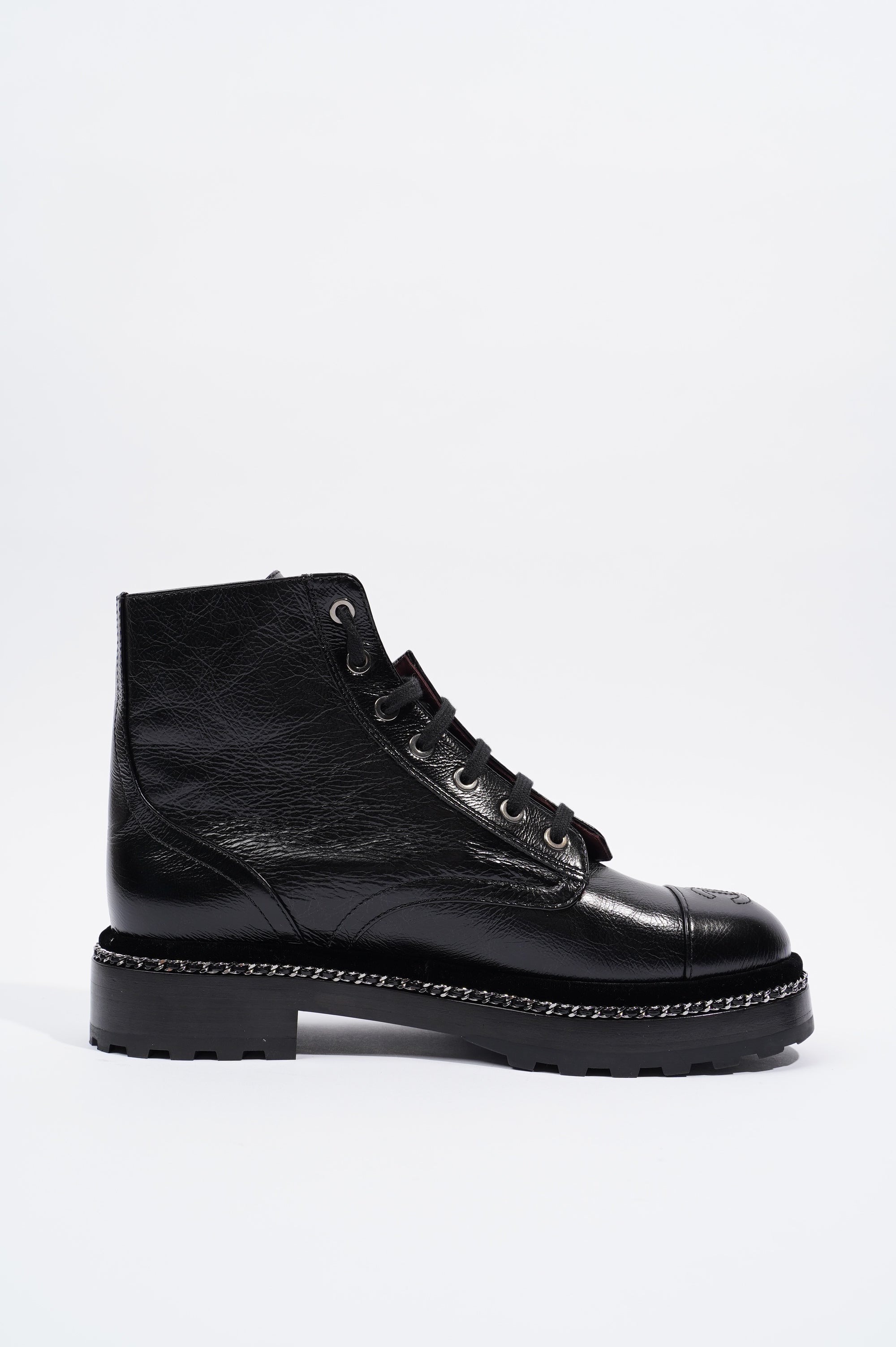 Chanel Womens CC Pearl Detail Boots Black EU 38.5 / UK 5.5