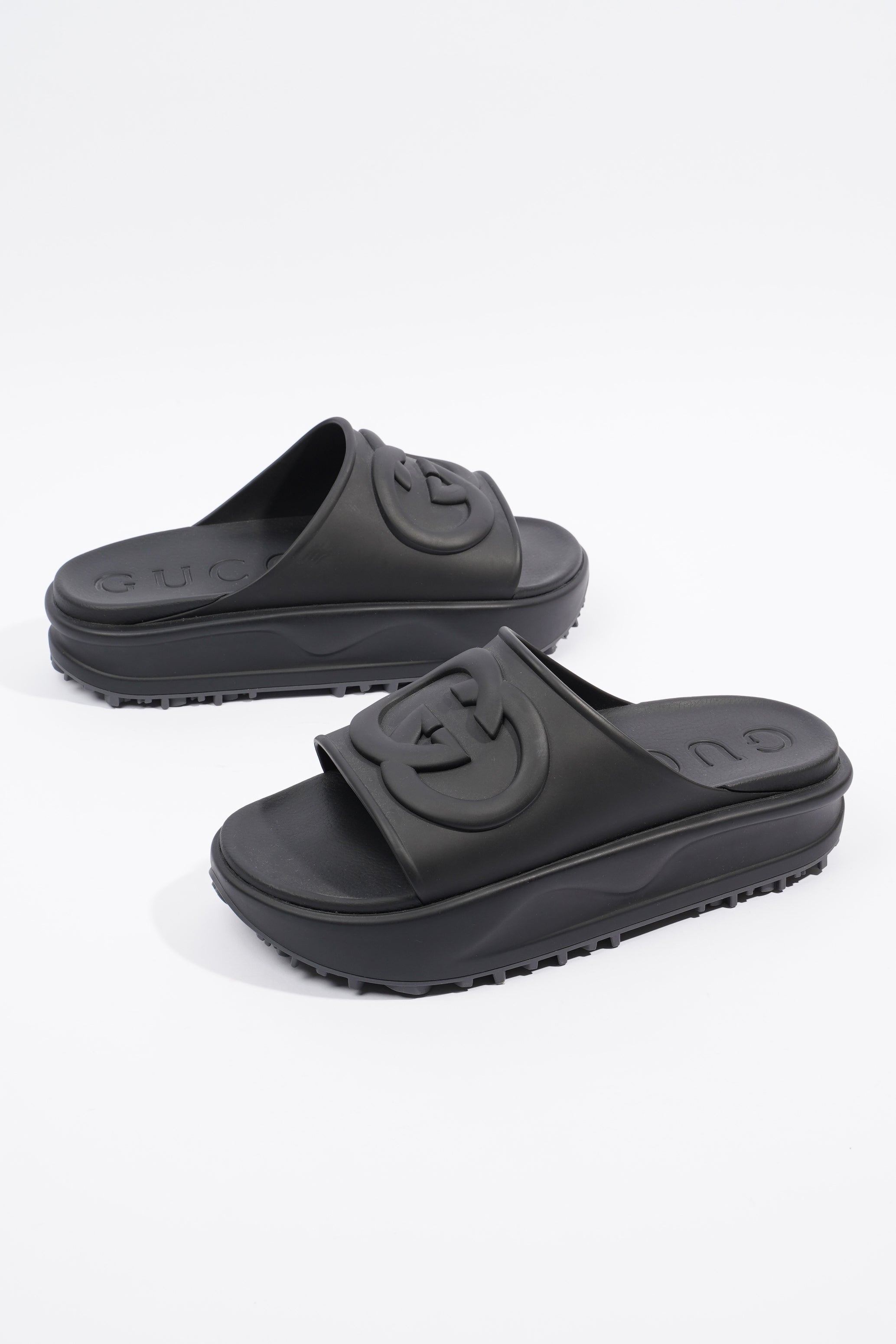 Gucci Mens Interlocking G Slide Black EU 42 / UK 8