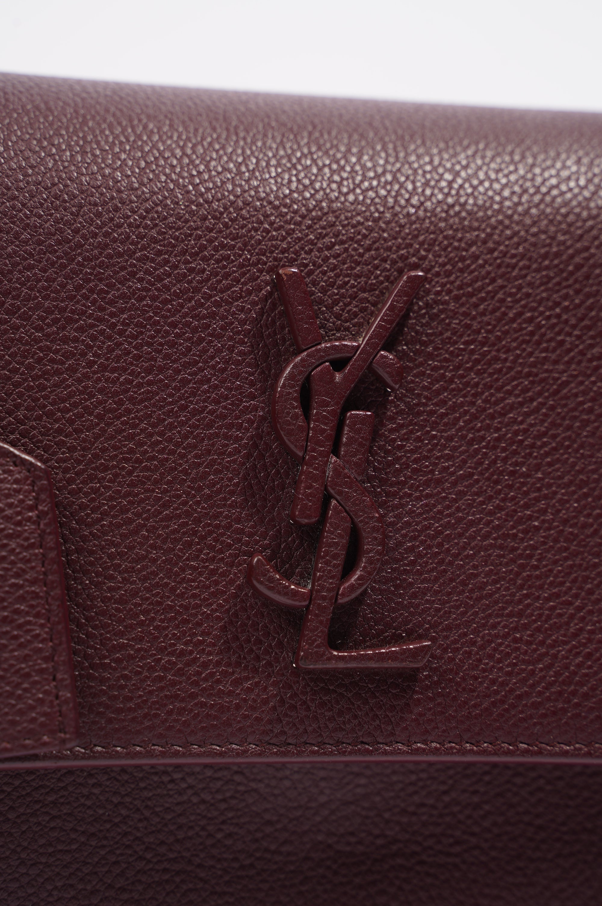 Saint Laurent Womens Sunset Burgundy Leather Medium