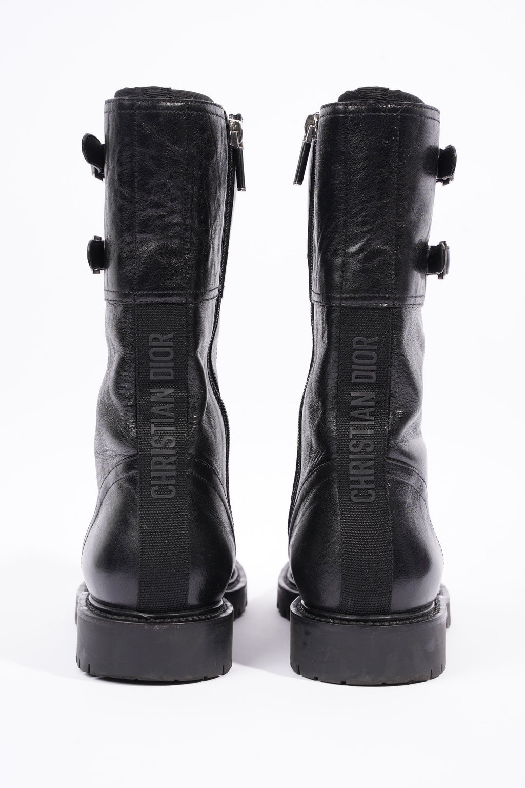 Christian Dior Womens Leather Biker Boots Black EU 40 / UK 7