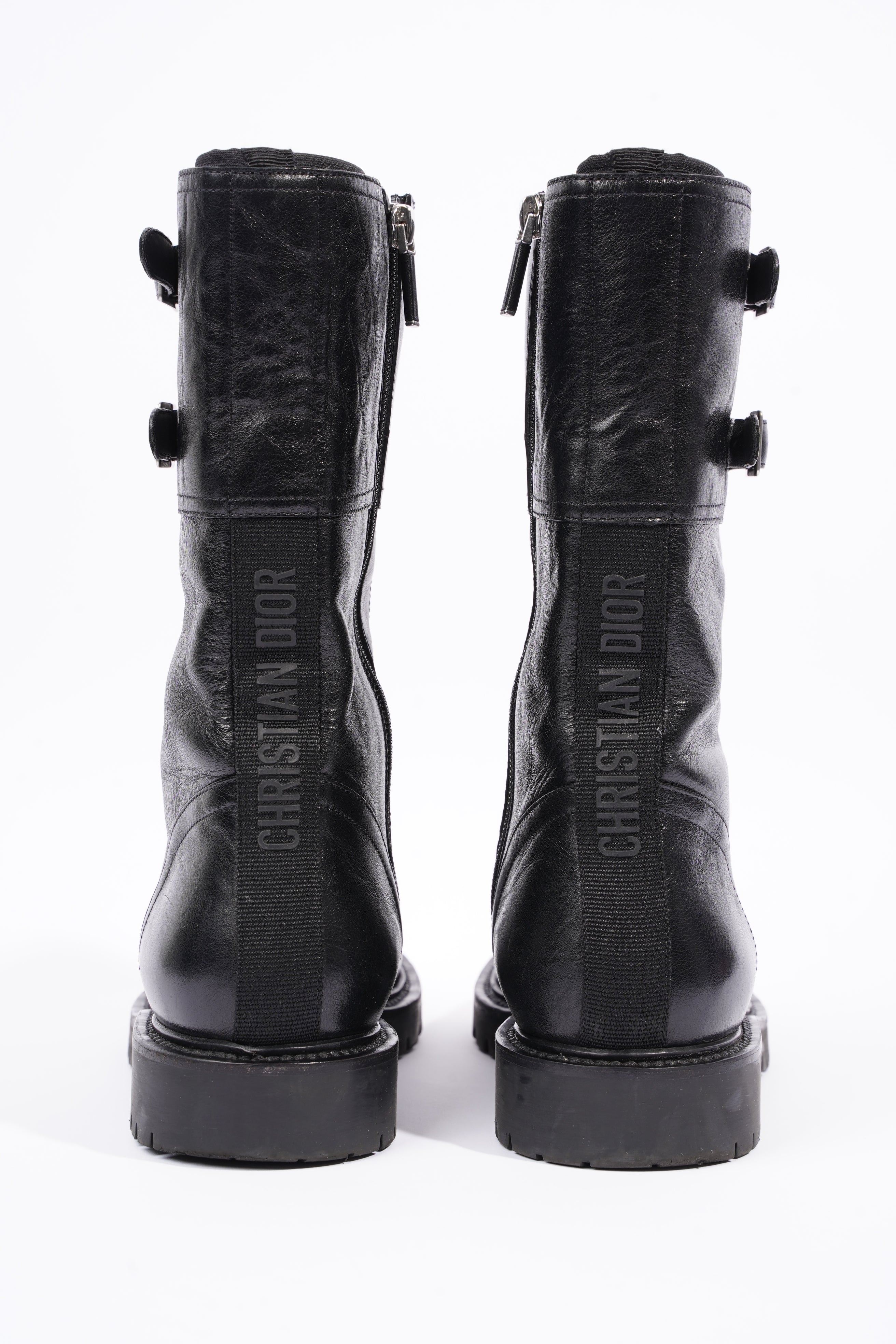 Christian Dior Womens Leather Biker Boots Black EU 40 / UK 7