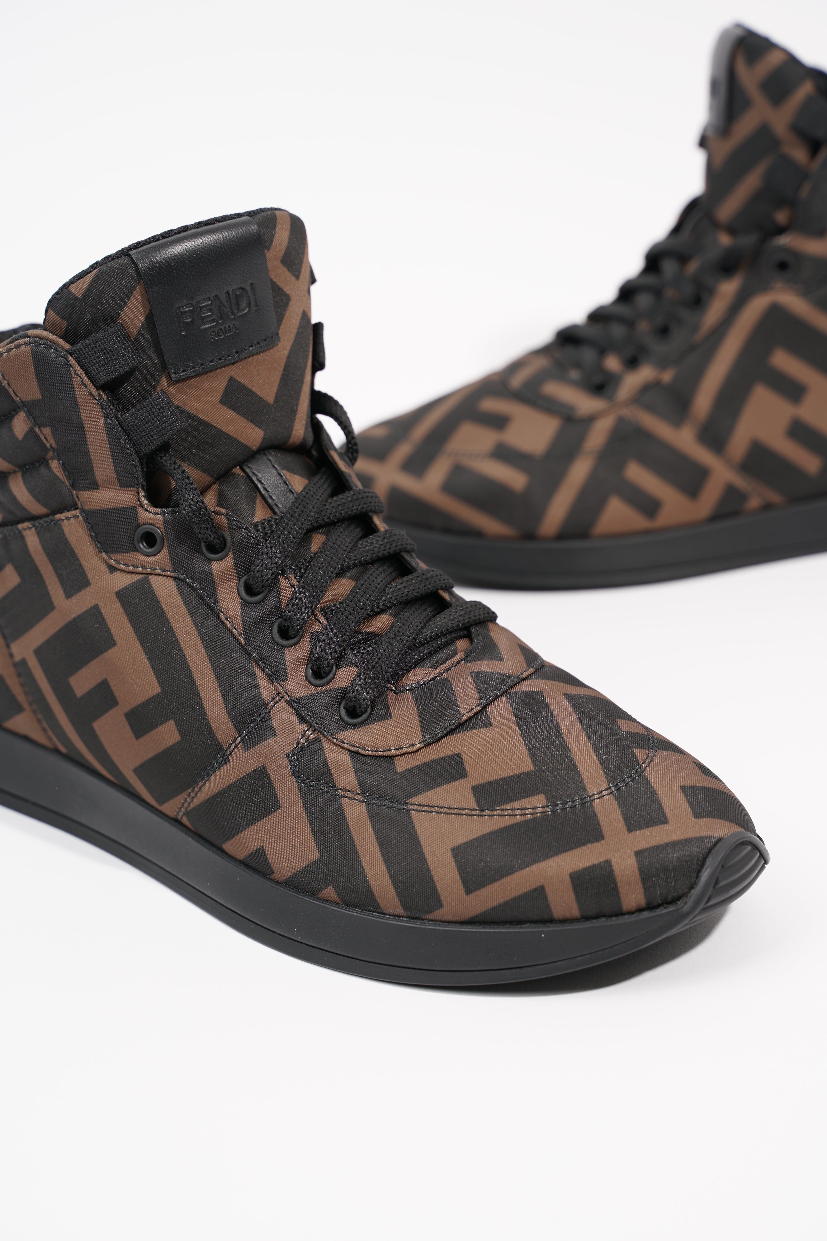 Fendi Womens Logo High Top Sneaker Zucca Monogram EU 36.5 / UK 3.5