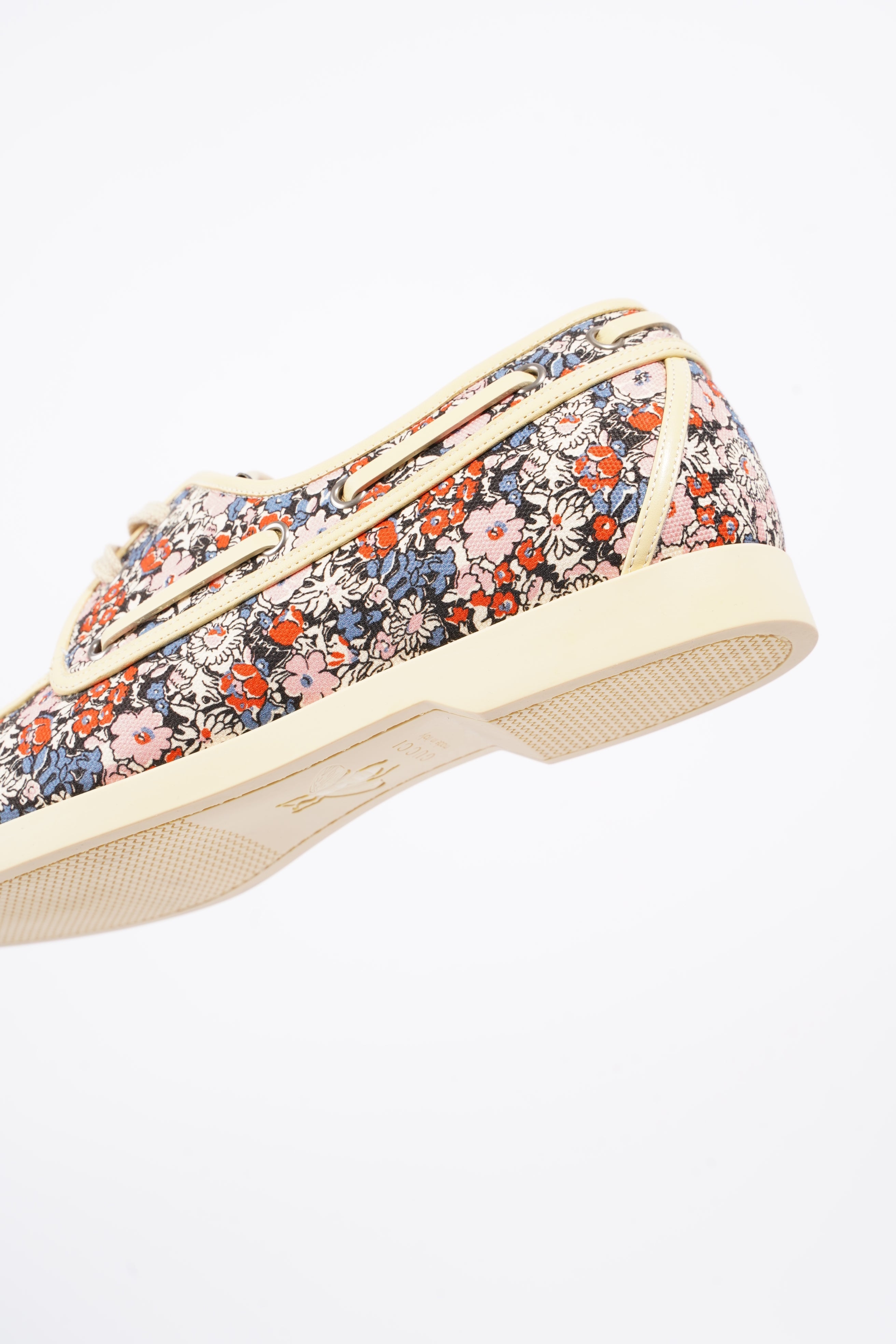 Gucci Mens Lace Up Boat Shoe Floral EU 41.5 / UK 7.5