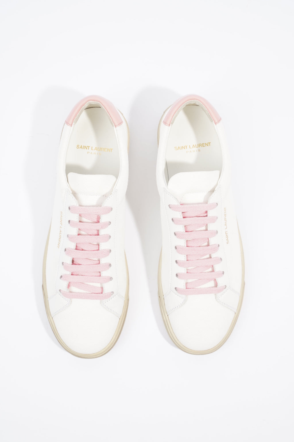 Saint Laurent Womens Canvas White / Pink Tab EU 39.5 / UK 6.5