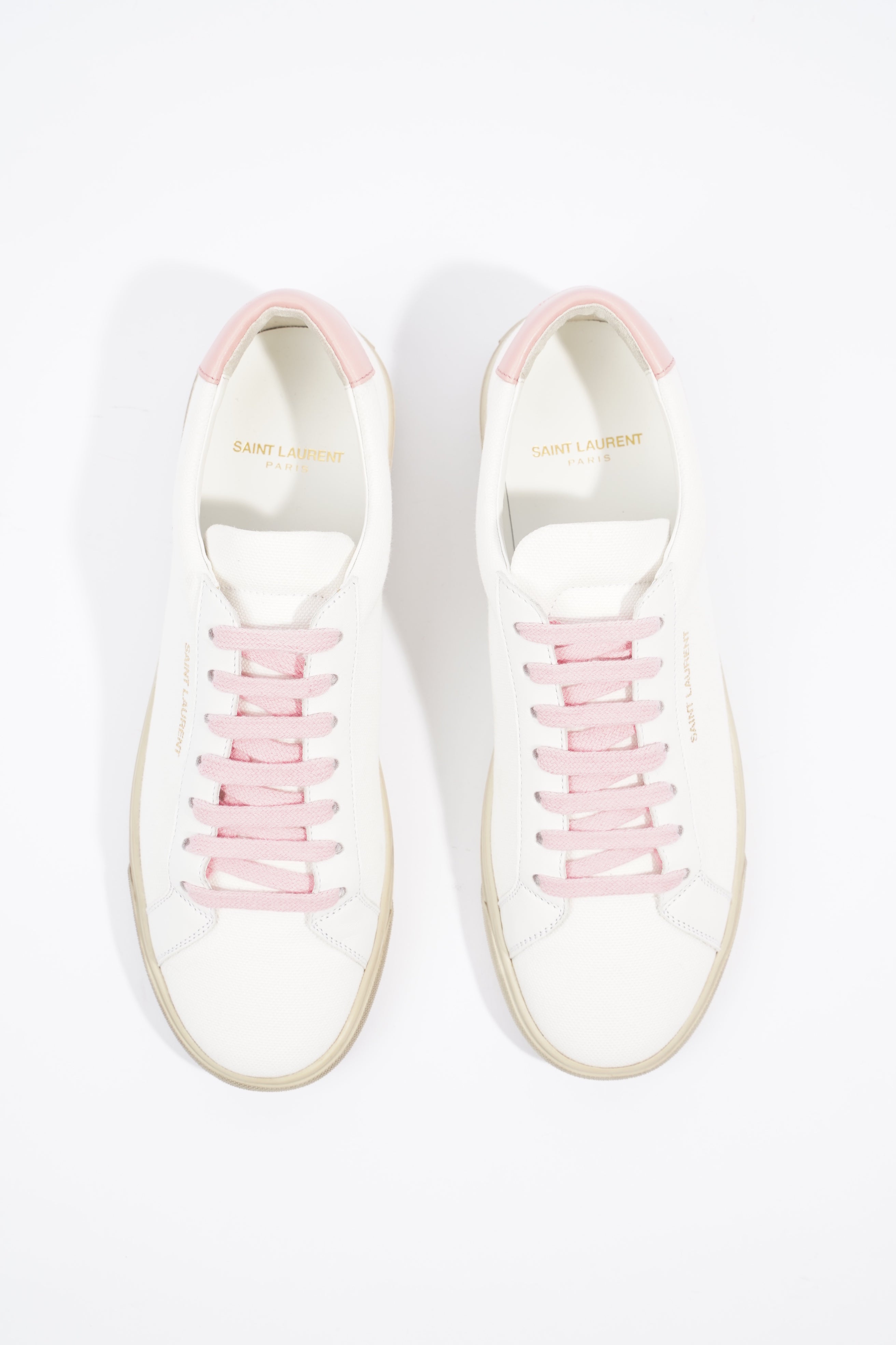 Saint Laurent Womens Canvas White / Pink Tab EU 39.5 / UK 6.5