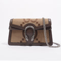 Gucci Womens Dionysus Jumbo GG Bag Brown Canvas Super Mini