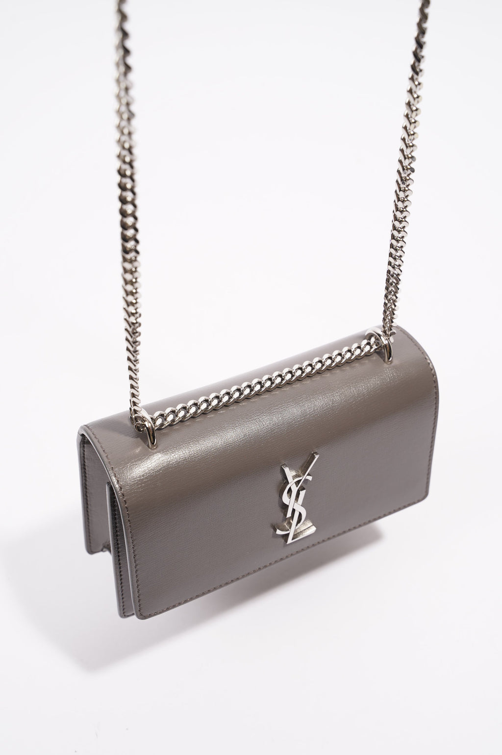 Saint Laurent Sunset Bag Grey Leather Mini