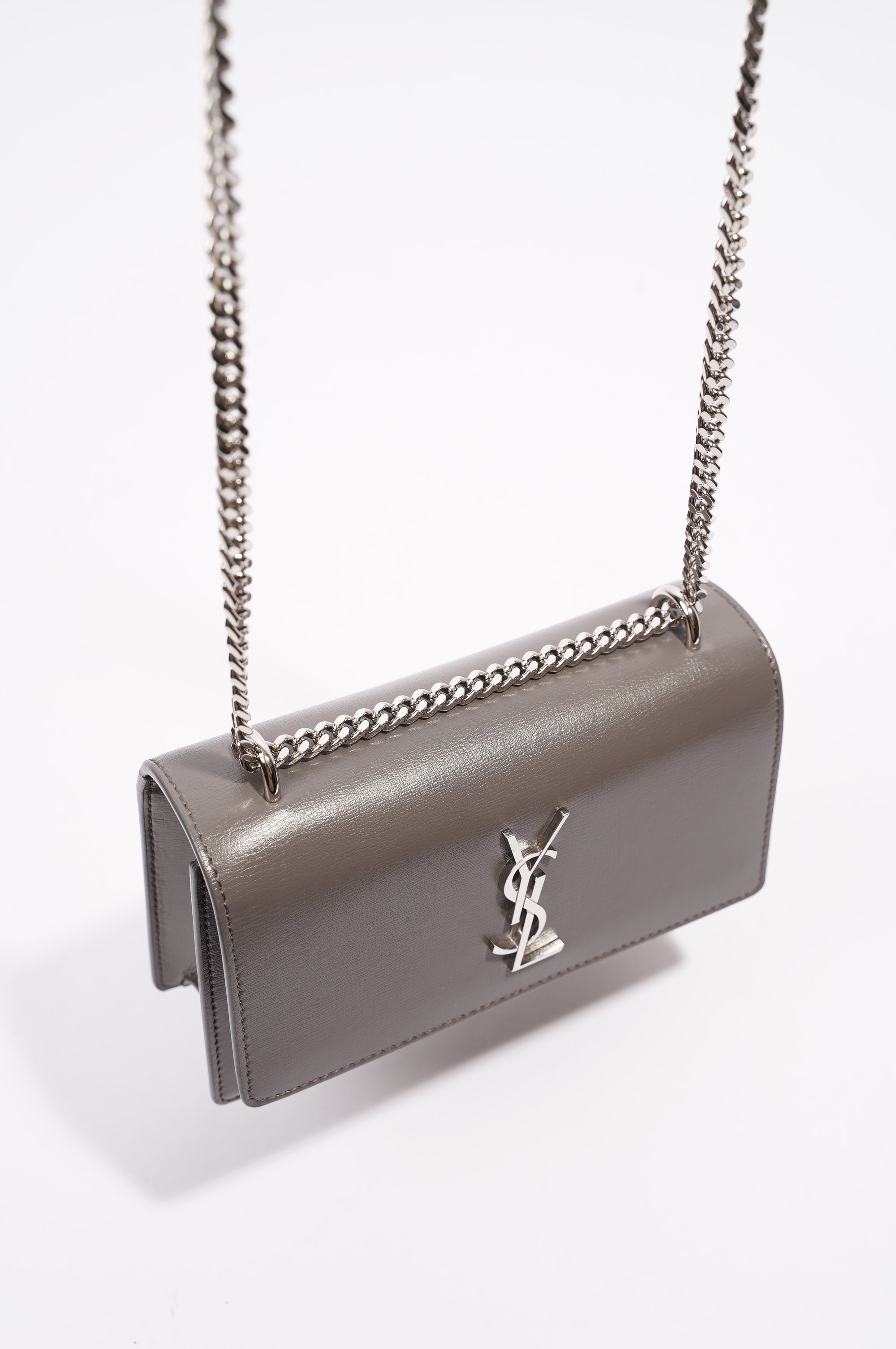 Saint Laurent Sunset Bag Grey Leather Mini