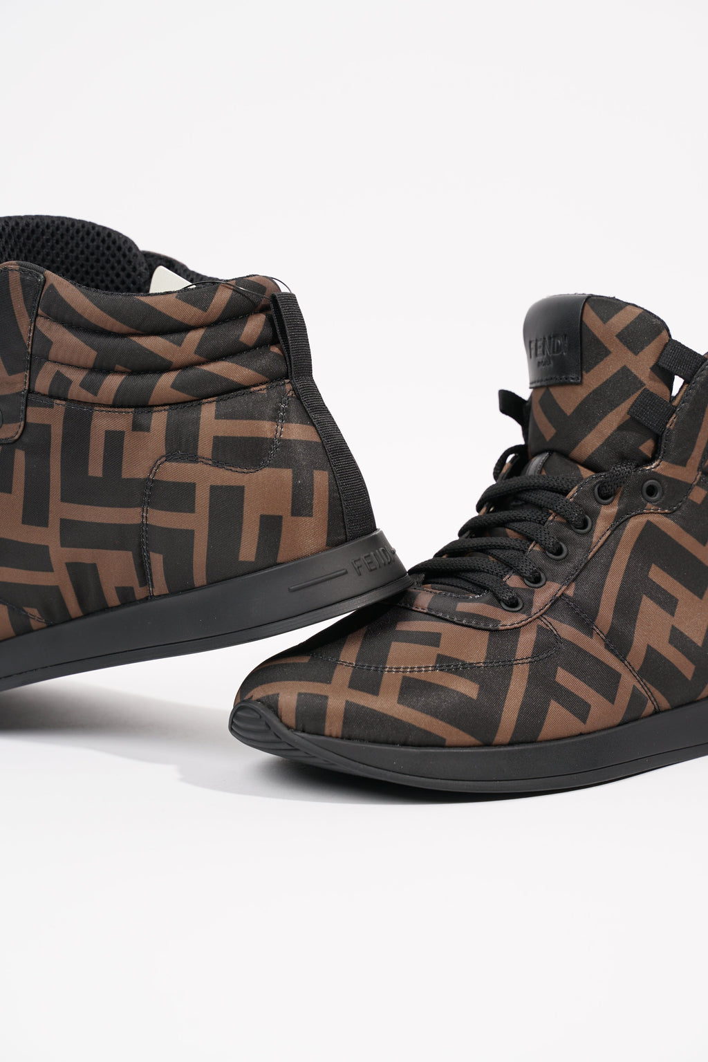 Fendi Womens Logo High Top Sneaker Zucca Monogram EU 36.5 / UK 3.5