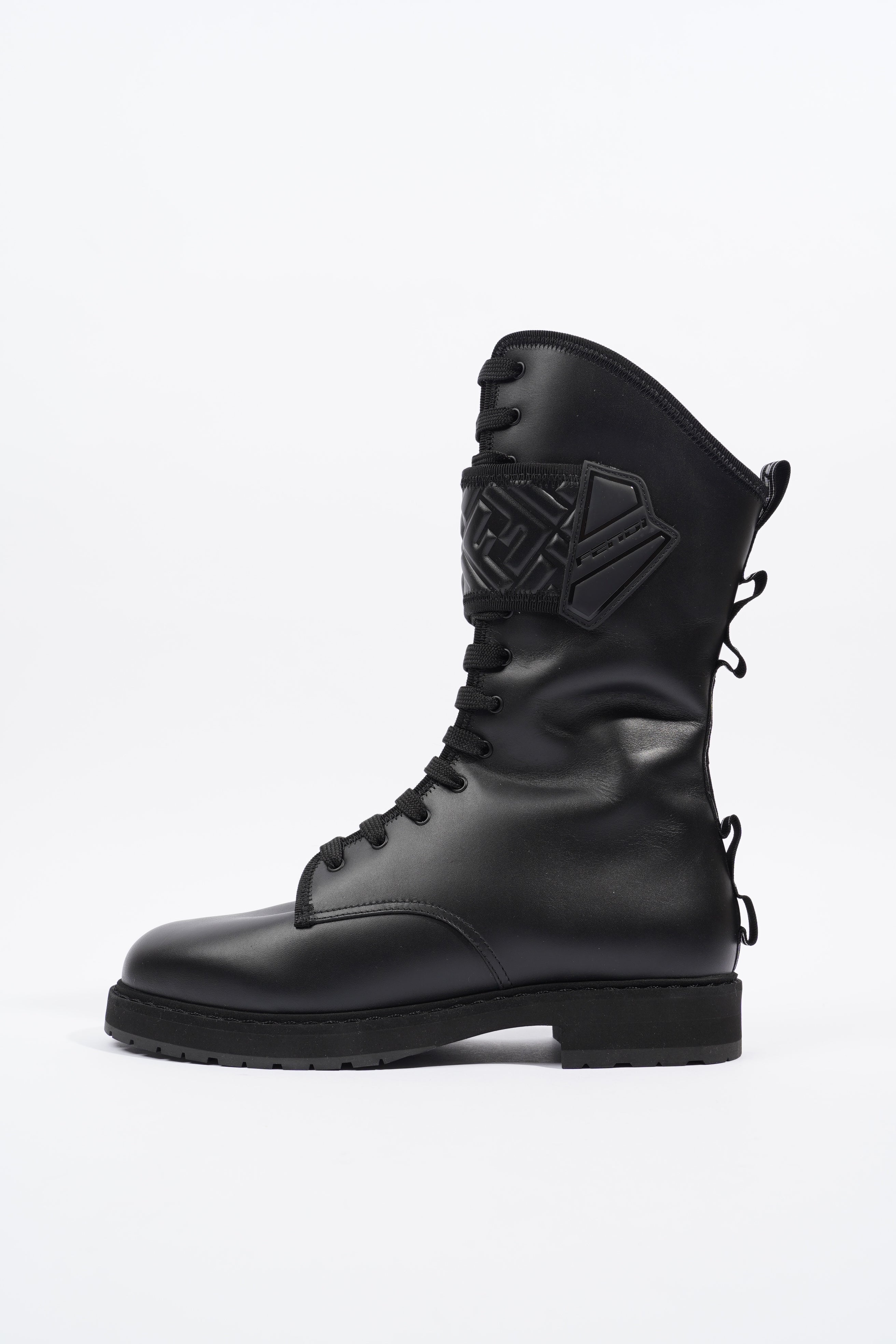Fendi Womens Biker Boot Black Leather EU 39 / UK 6